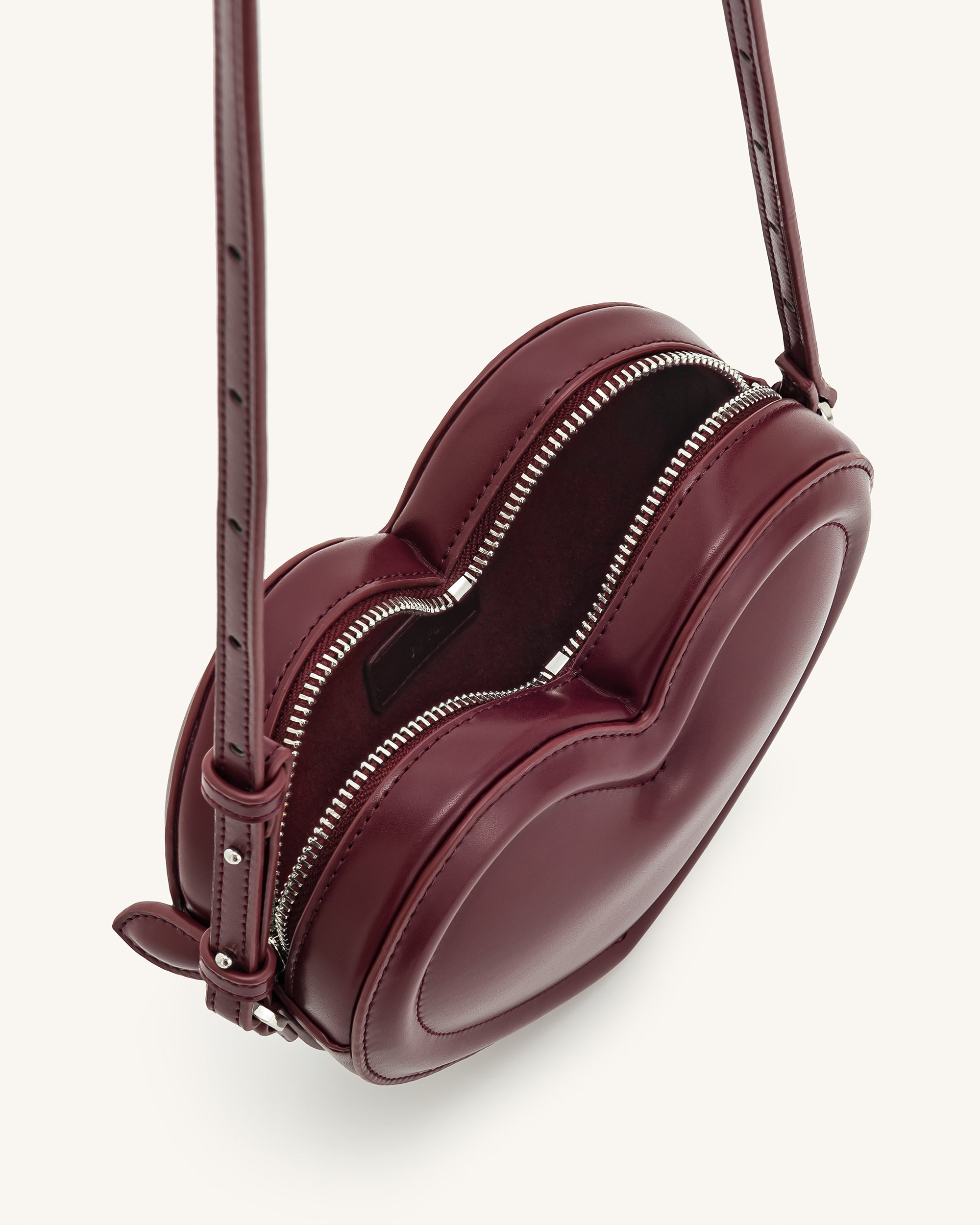Arlene Heart Shaped Bag - Claret - Image 5