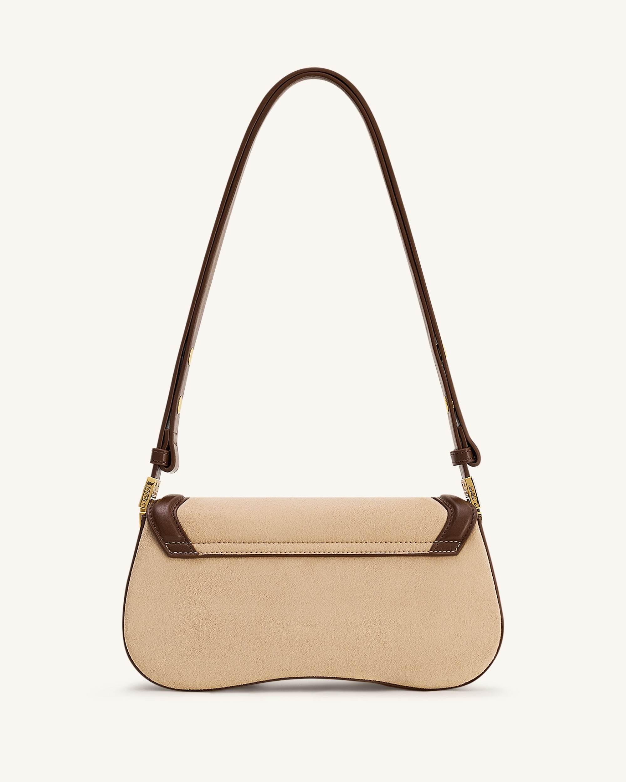 Joy Faux Suede Shoulder Bag - Khaki Brown - Image 3