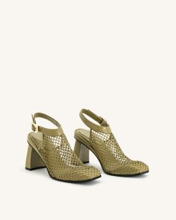 Alternative view of Genesis Heeled Sandals - Olive Green