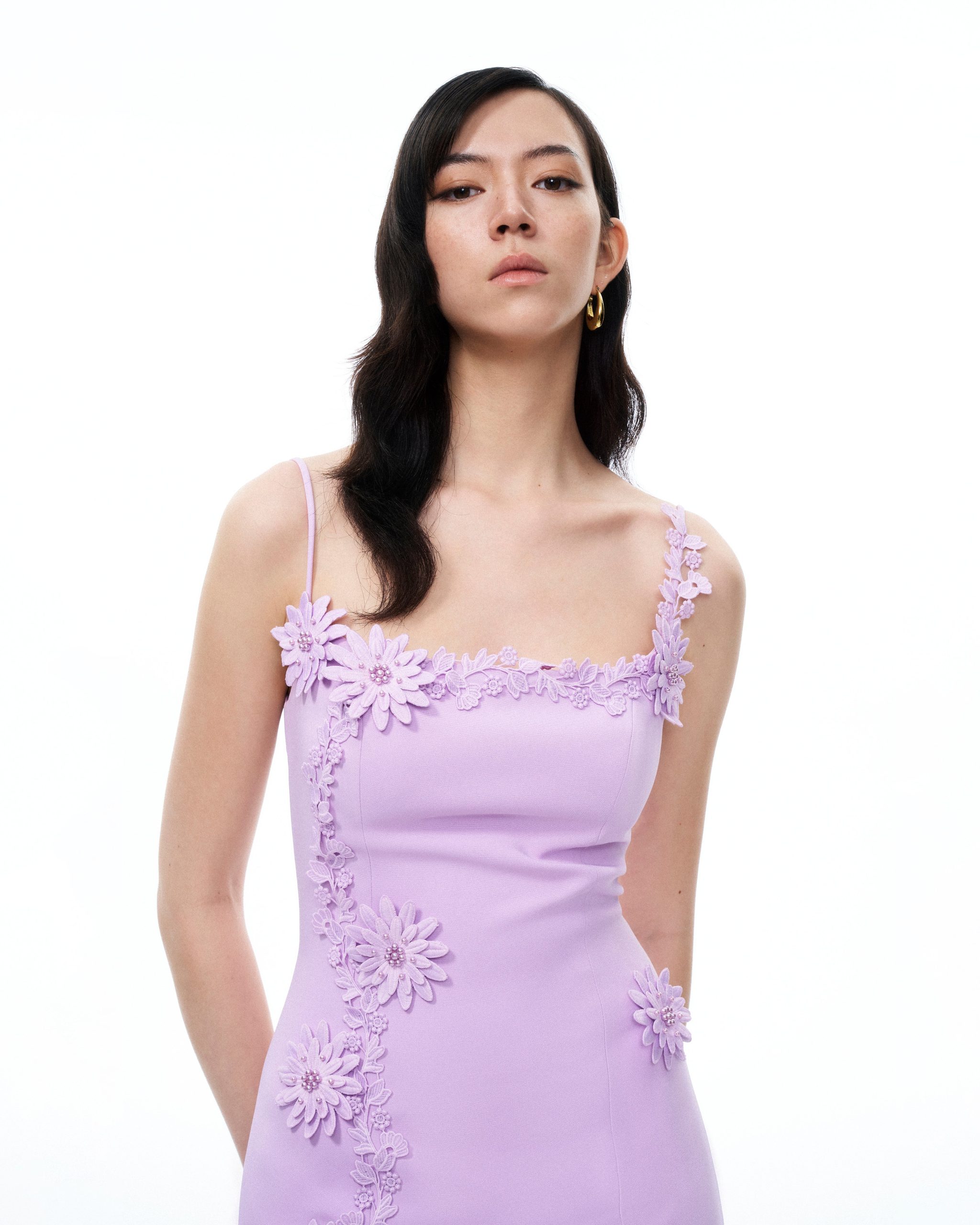 Mirabelle 3D Floral Mini Dress - Purple - Image 5