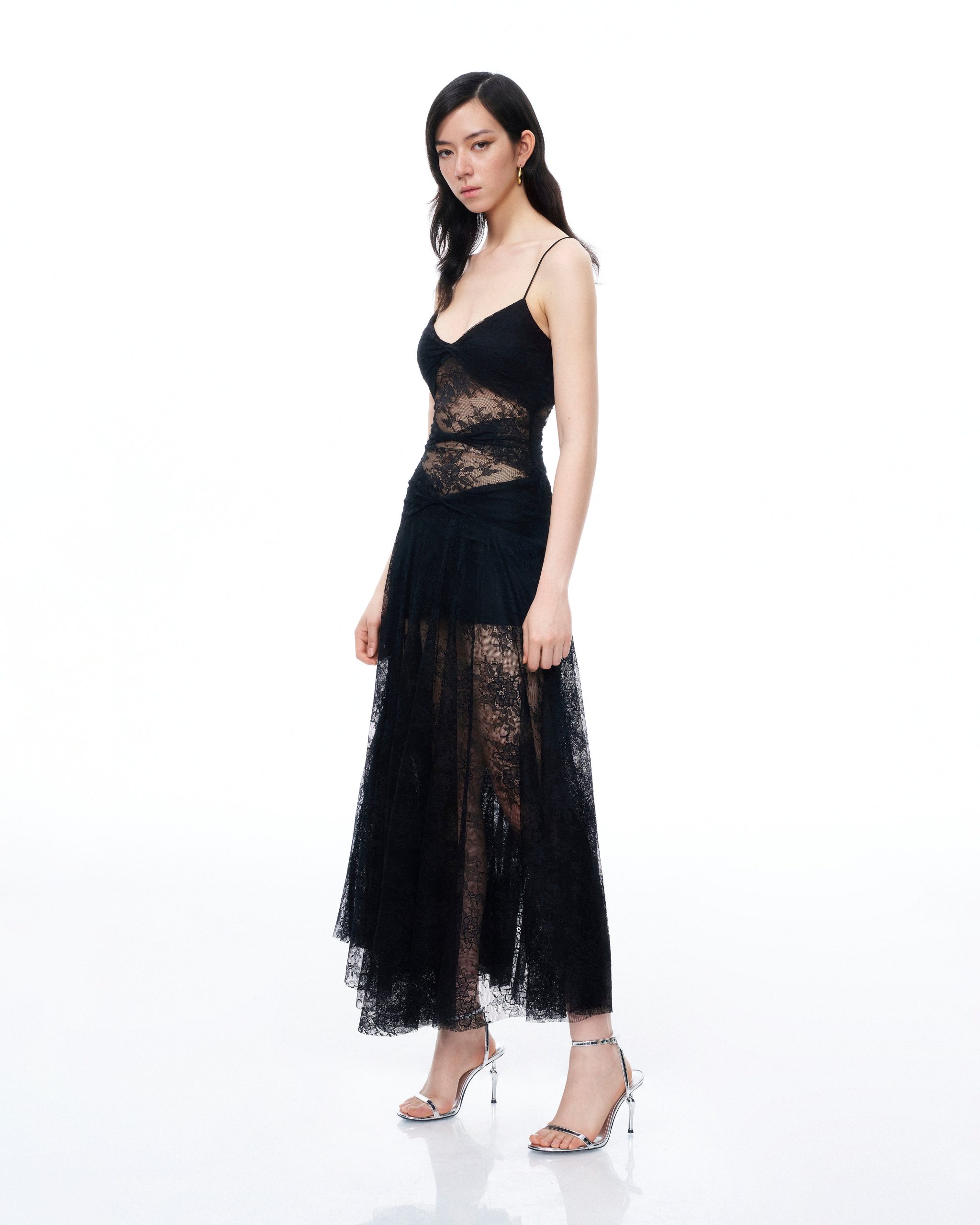 Indigo Floral Lace Dress - Black - Image 2