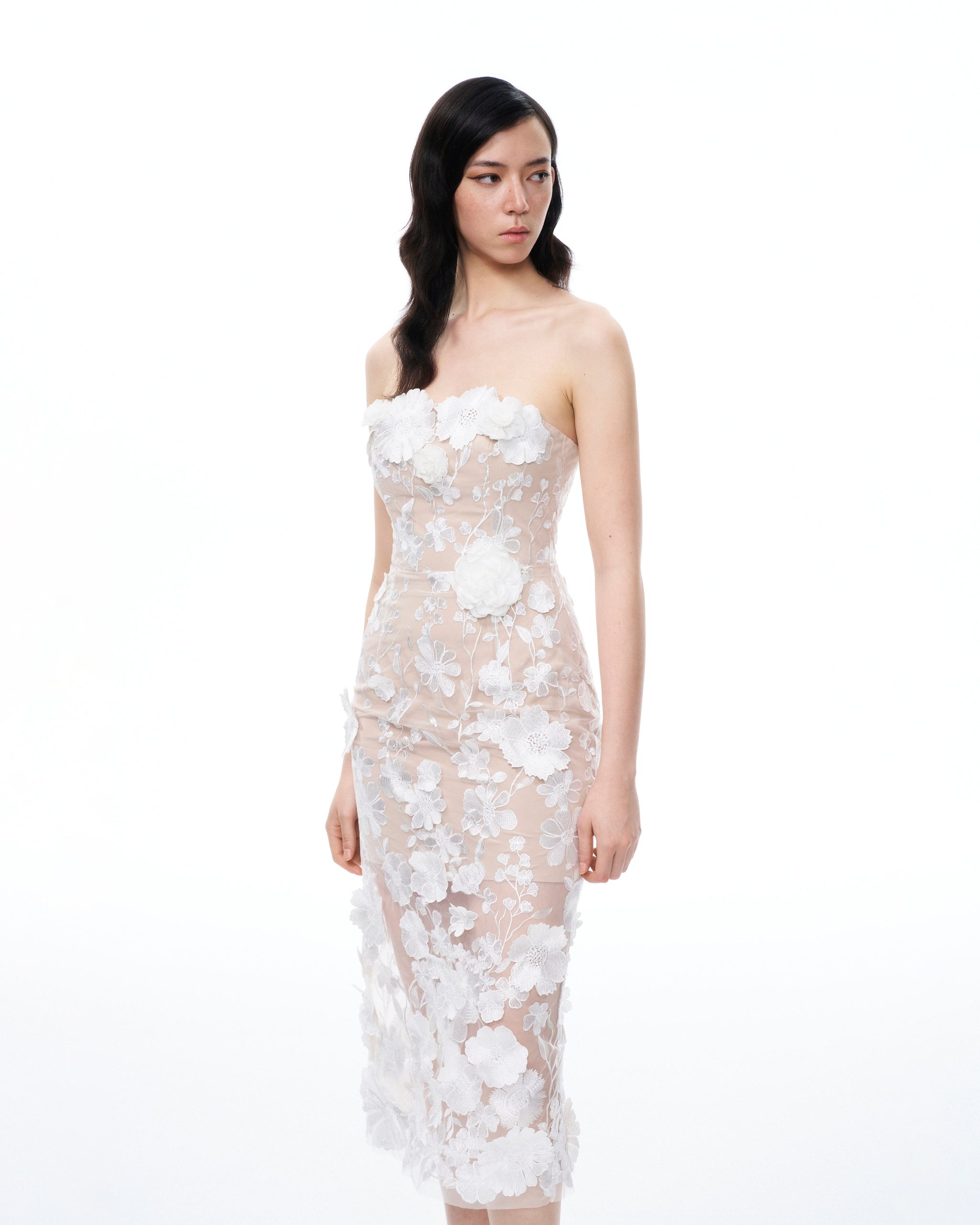 Lysandra 3D Floral Embroidered Maxi Dress - White - Image 5