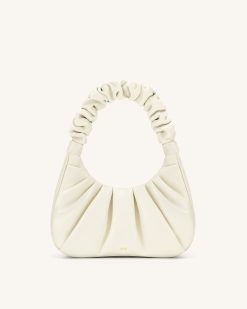 Gabbi Ruched Hobo Handbag - White