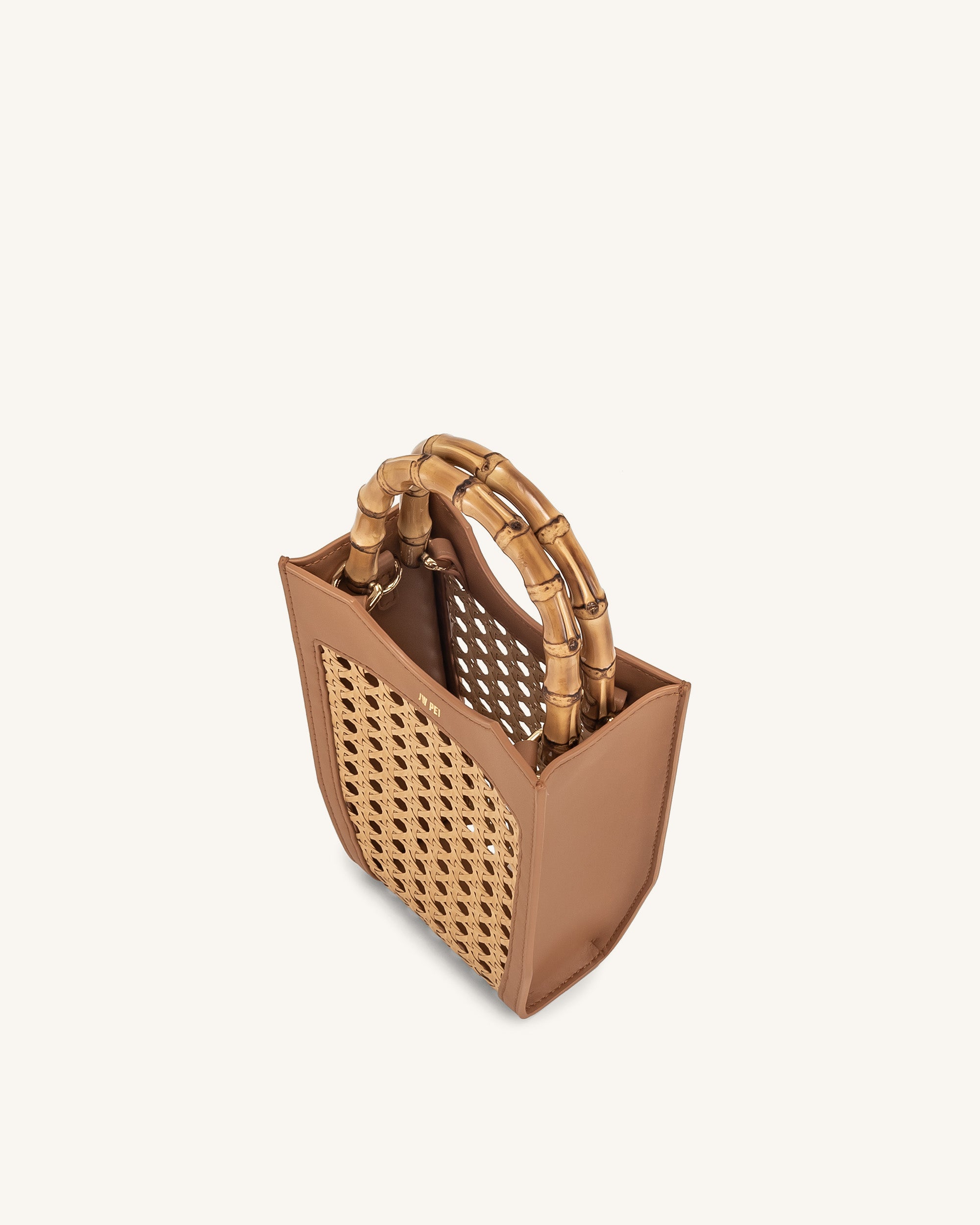 FEI Faux Bamboo Woven Phone Bag - Brown - Image 3