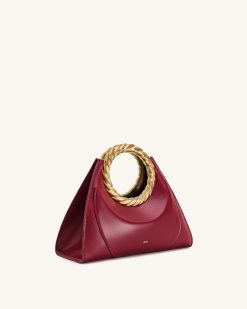 Alternative view of Amiya Leaf Handle Sculpture Bag - Wine Red