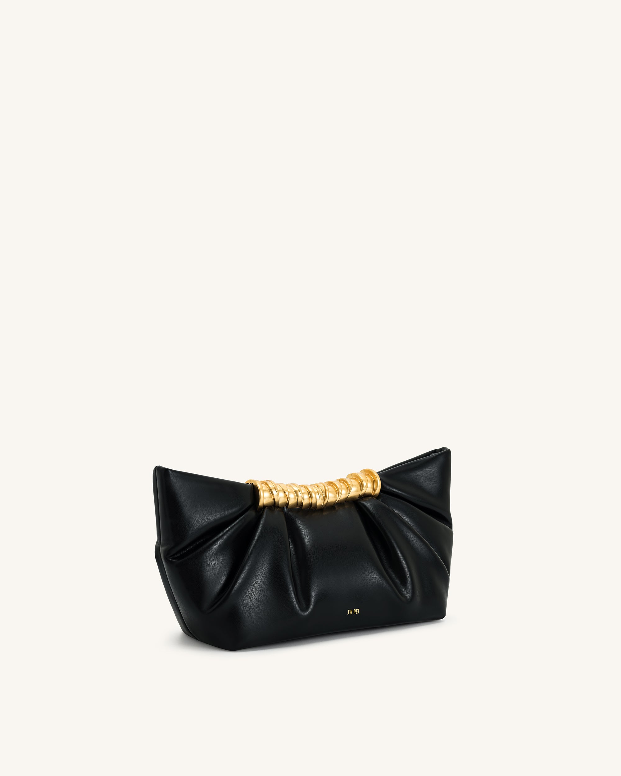 Leia Pleated Clutch - Black - Image 2