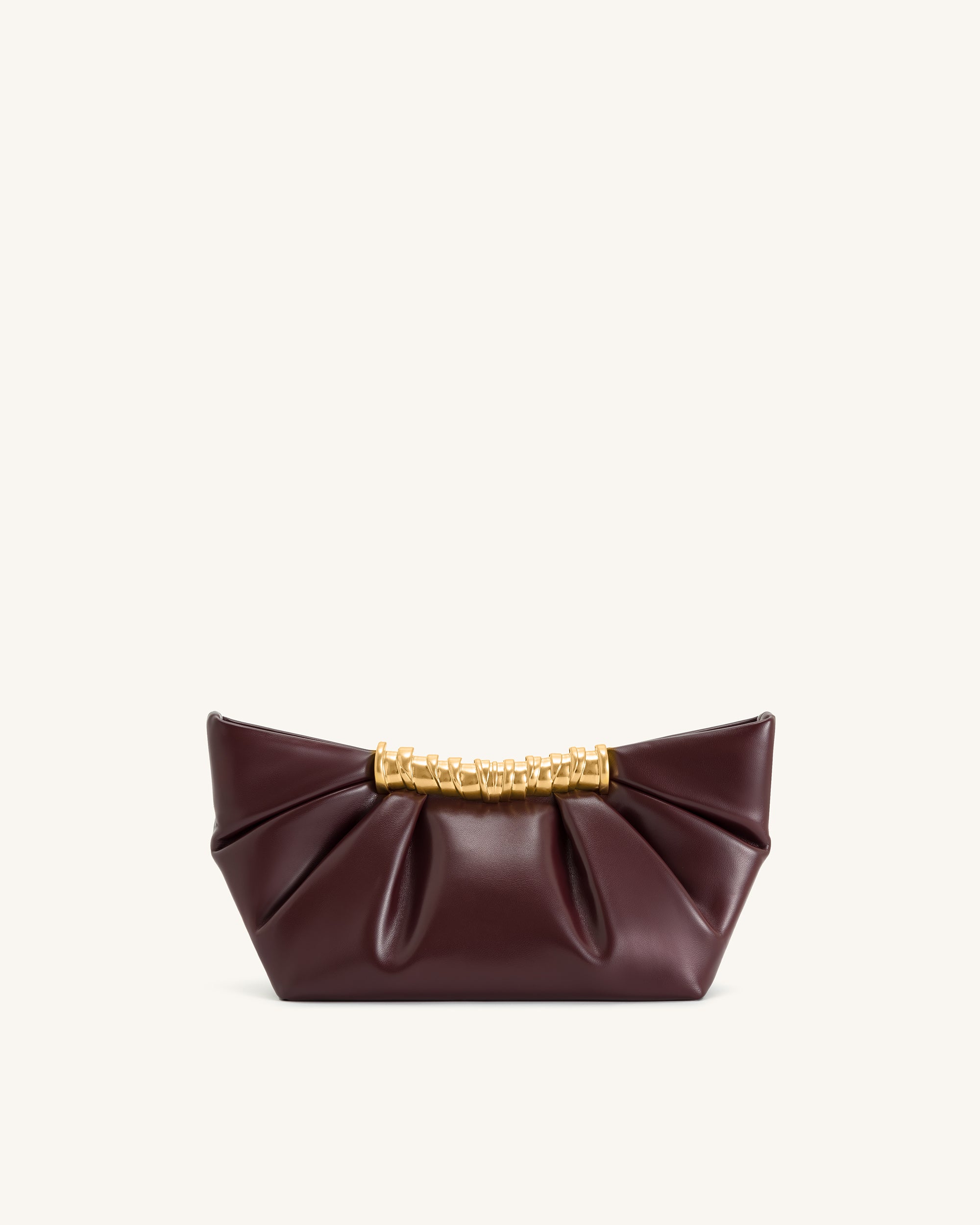 Leia Pleated Clutch - Deep Burgundy - Image 4