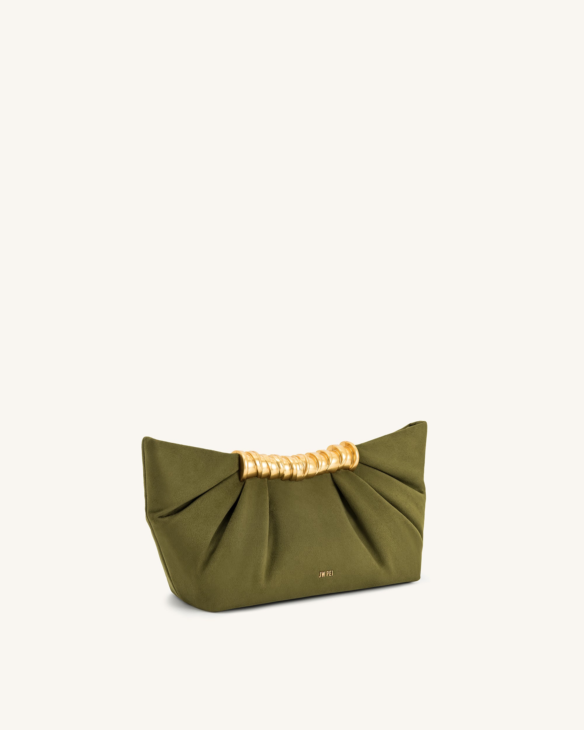 Leia Pleated Clutch - Dark Olive - Image 2