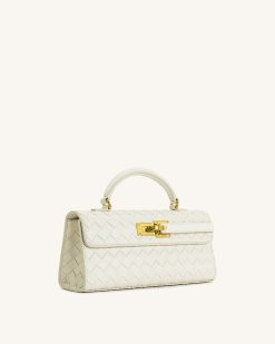 Alternative view of Keyla Weave Texture Top Handle Bag - White