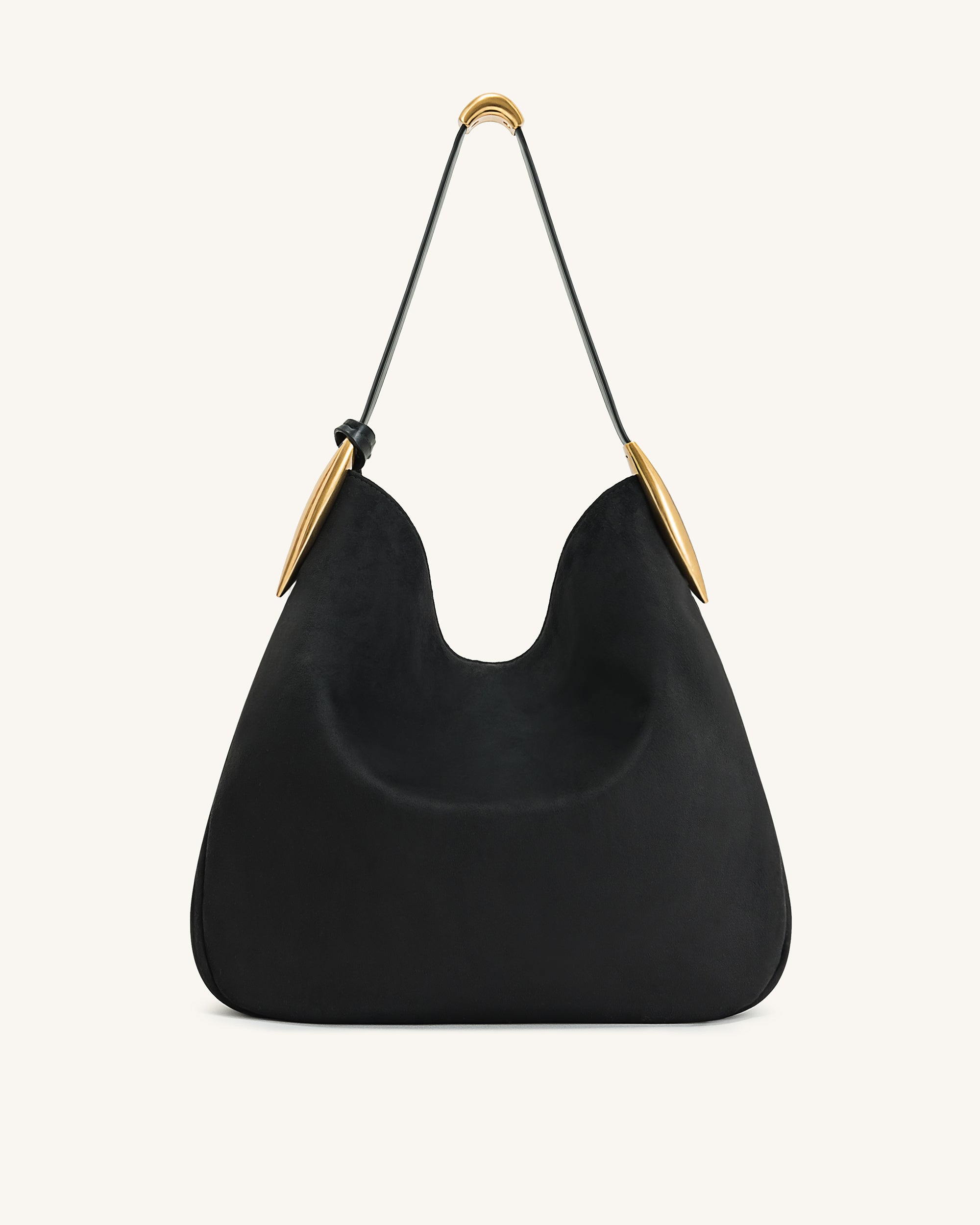 Nina Metal Charm Hobo Bag - Black - Image 3