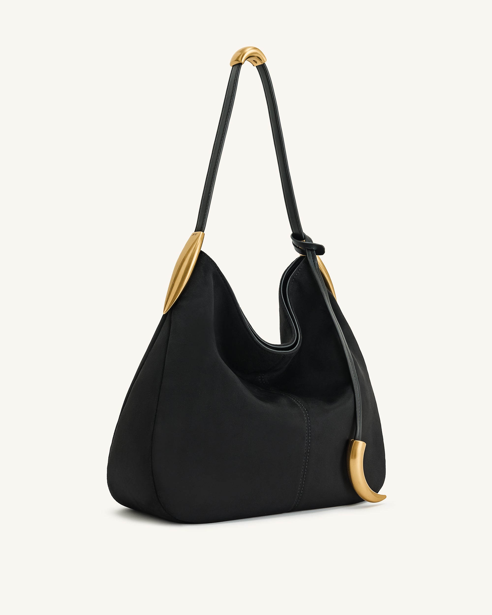 Nina Metal Charm Hobo Bag - Black - Image 2
