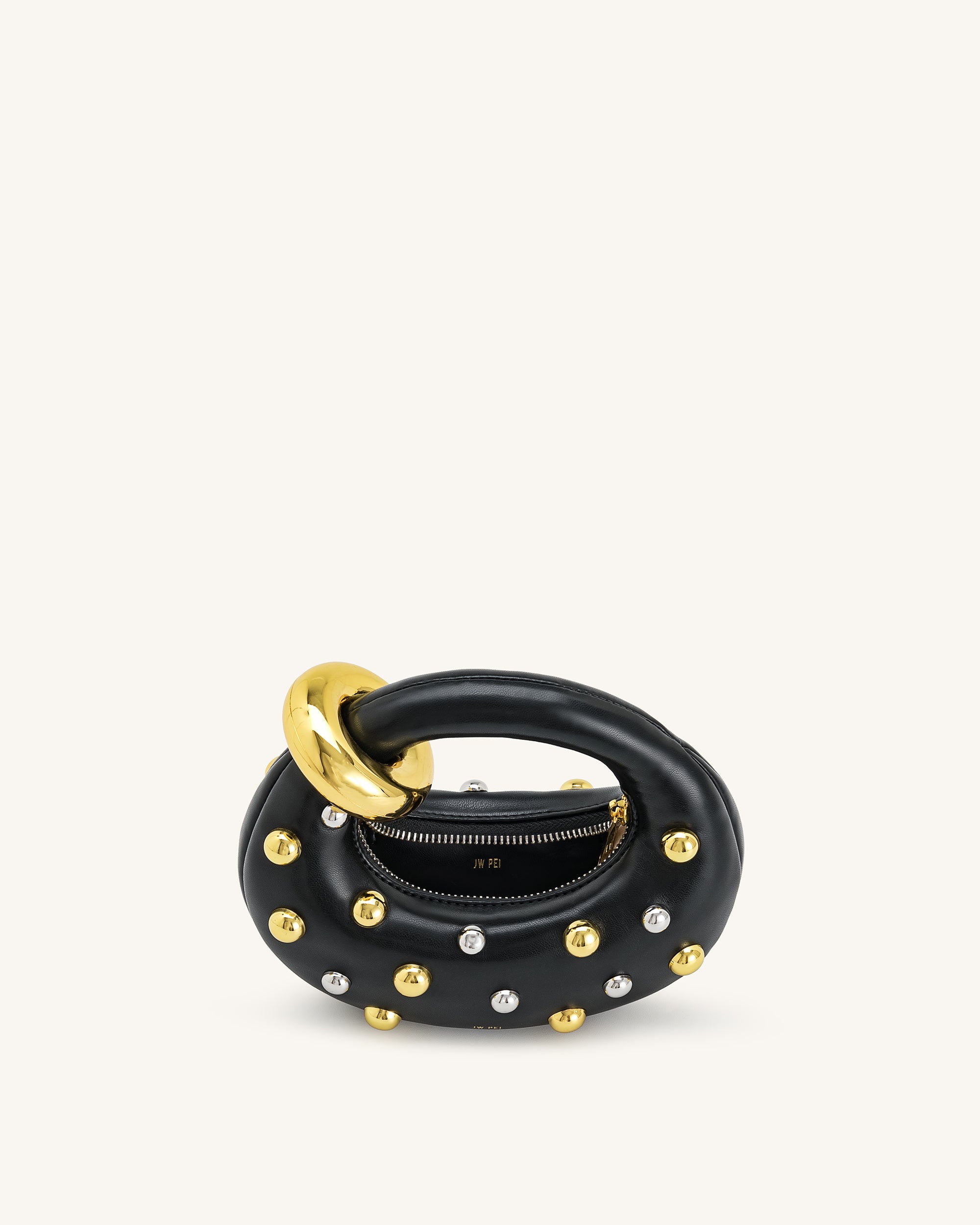 Abacus Studded Mini Top Handle Bag - Black - Image 4