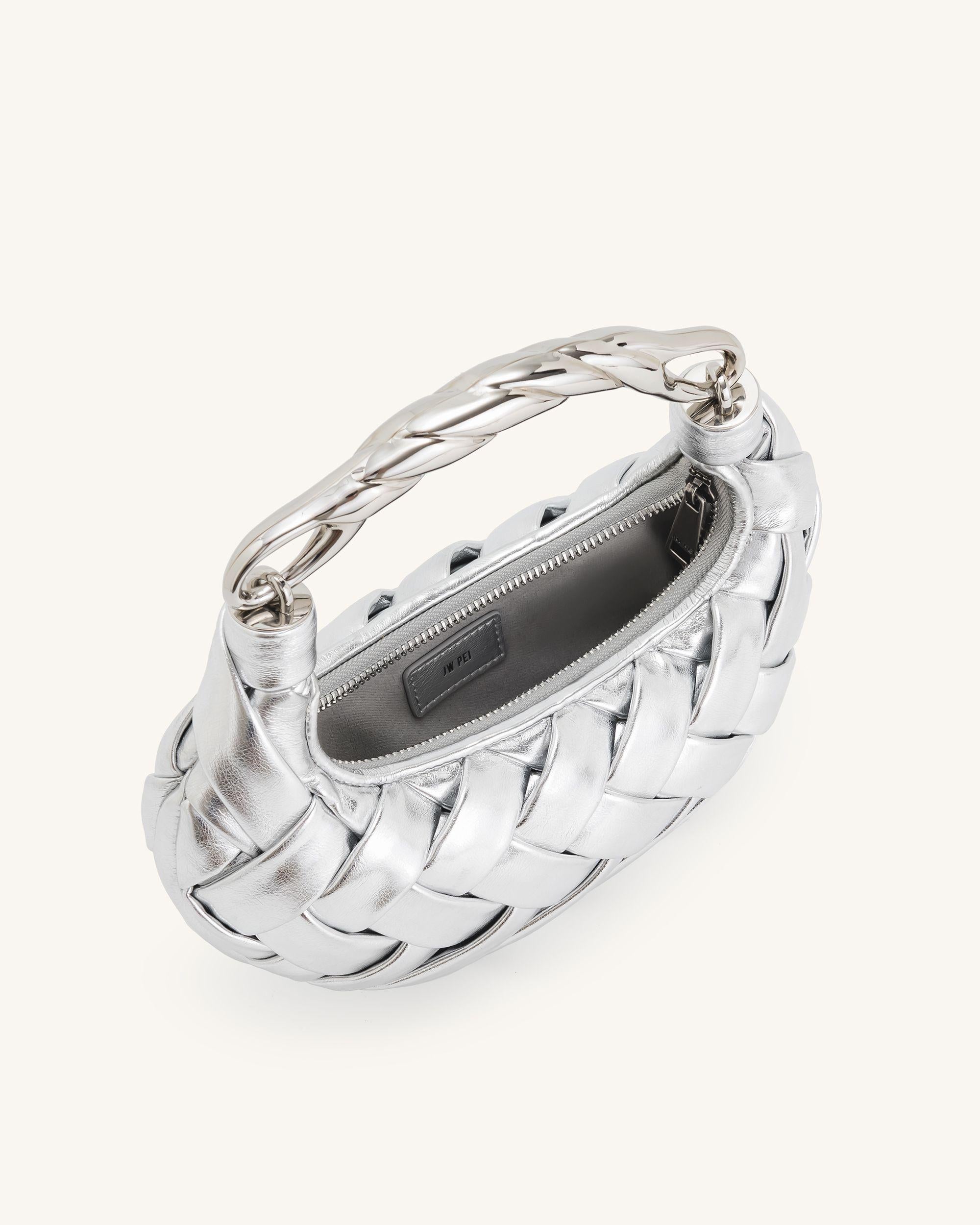 Orla Weave Handbag - Silver - Image 4