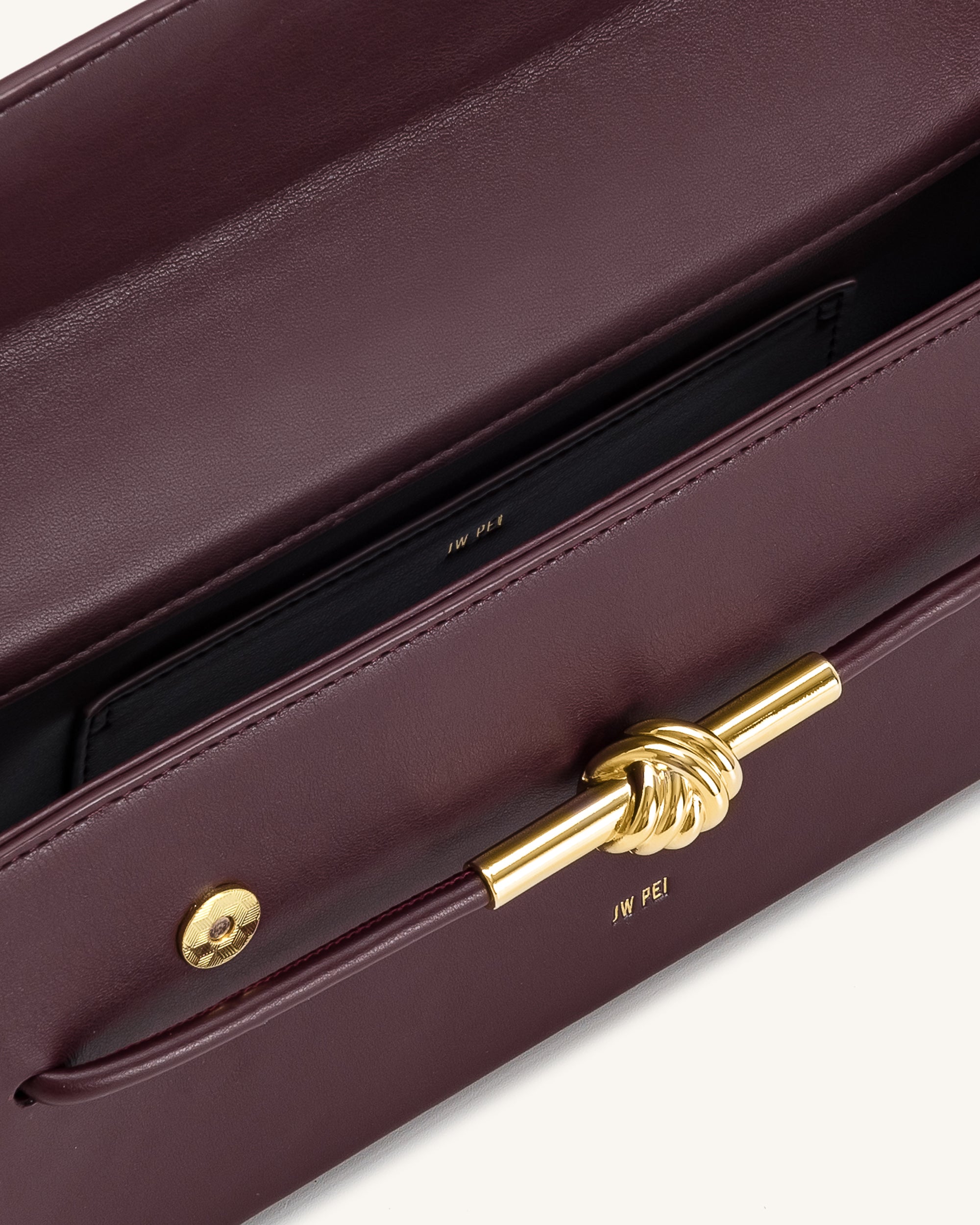 Lena Metal Rope Knot Top Handle Bag - Deep Claret - Image 4