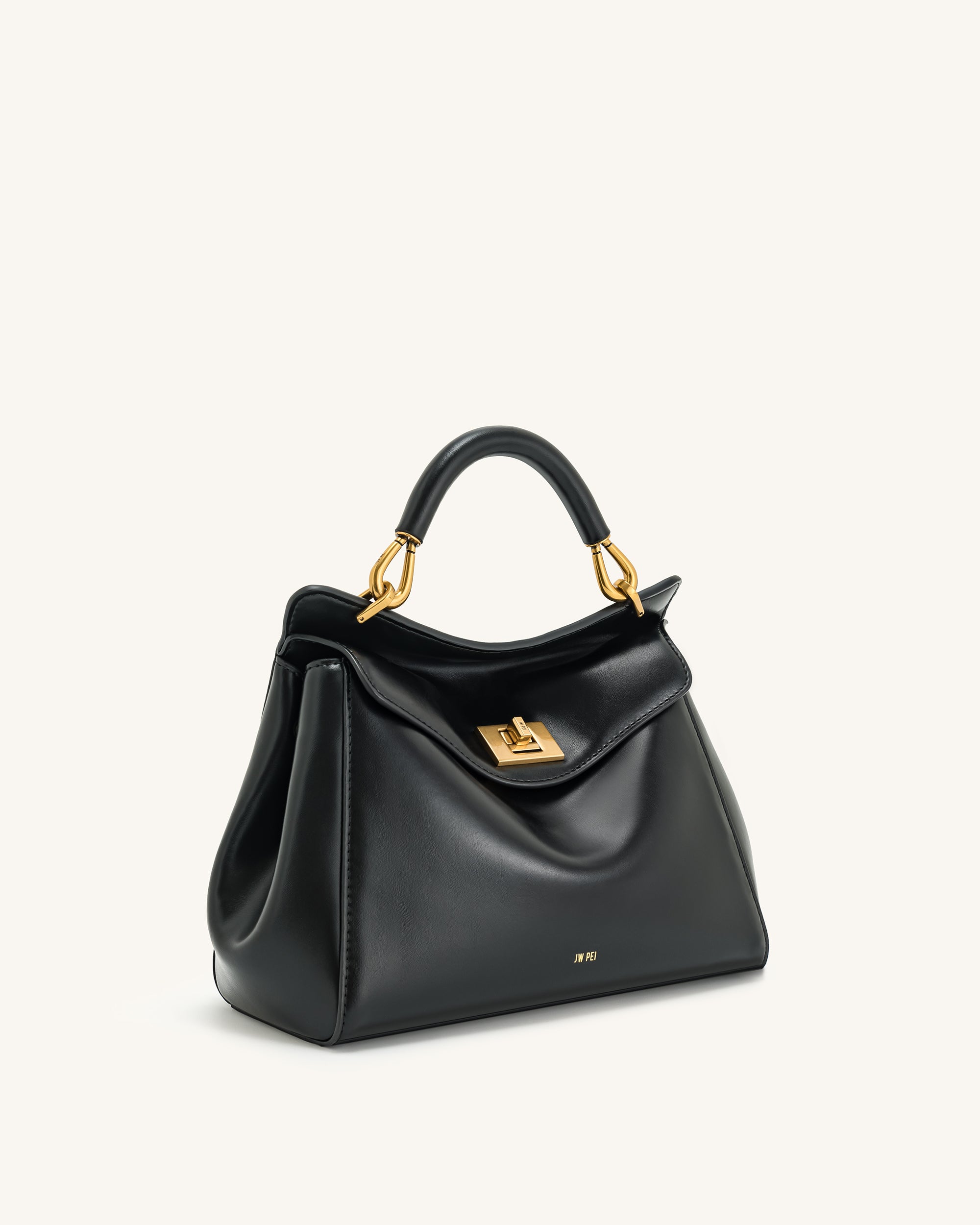 Lucia Classic Top Handbag - Black - Image 3