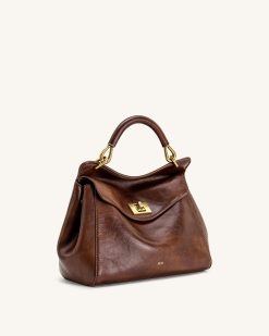 Alternative view of Lucia Classic Top Handle Bag - Coffee Brown