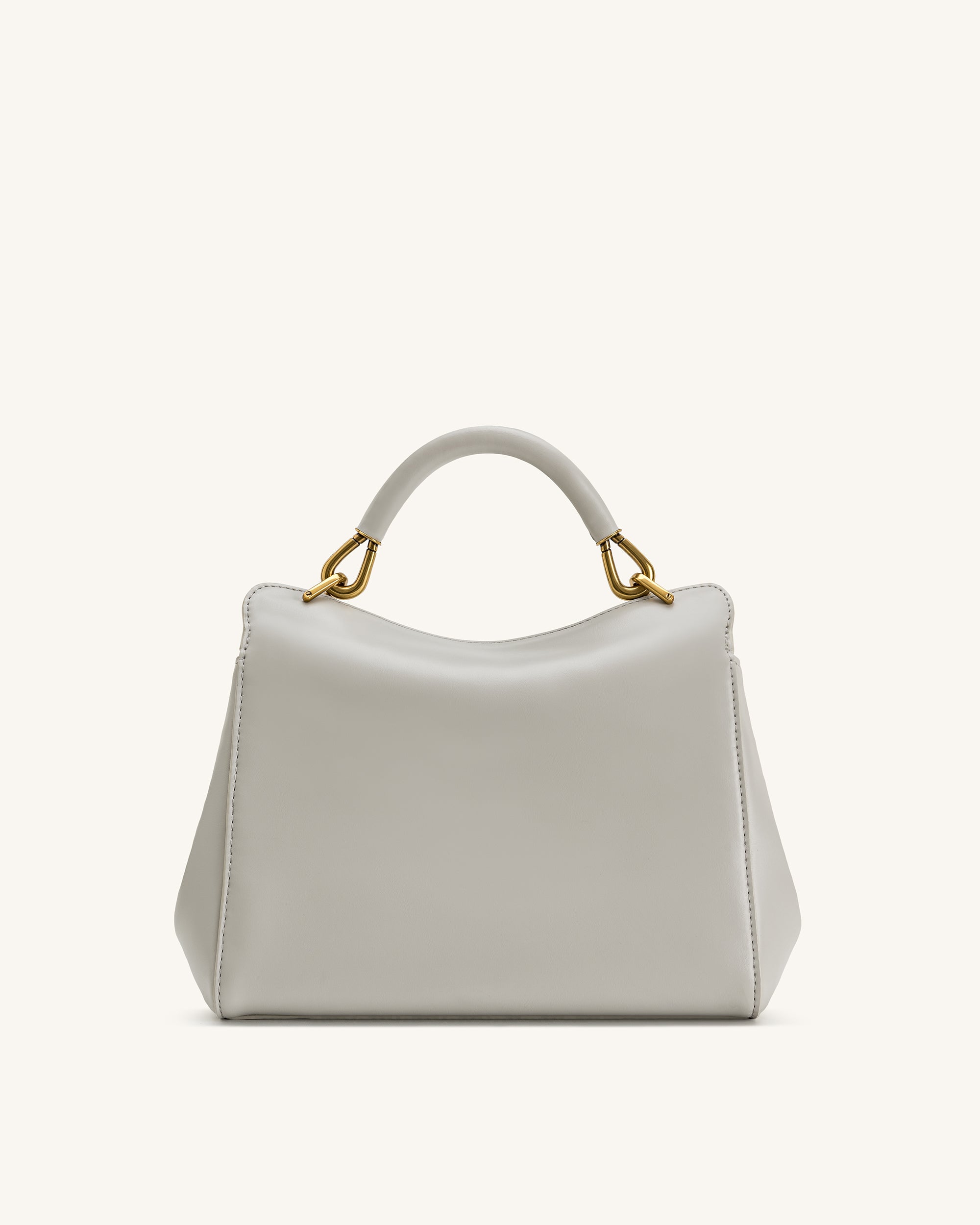 Lucia Classic Top Handle Bag - Light Gray - Image 3