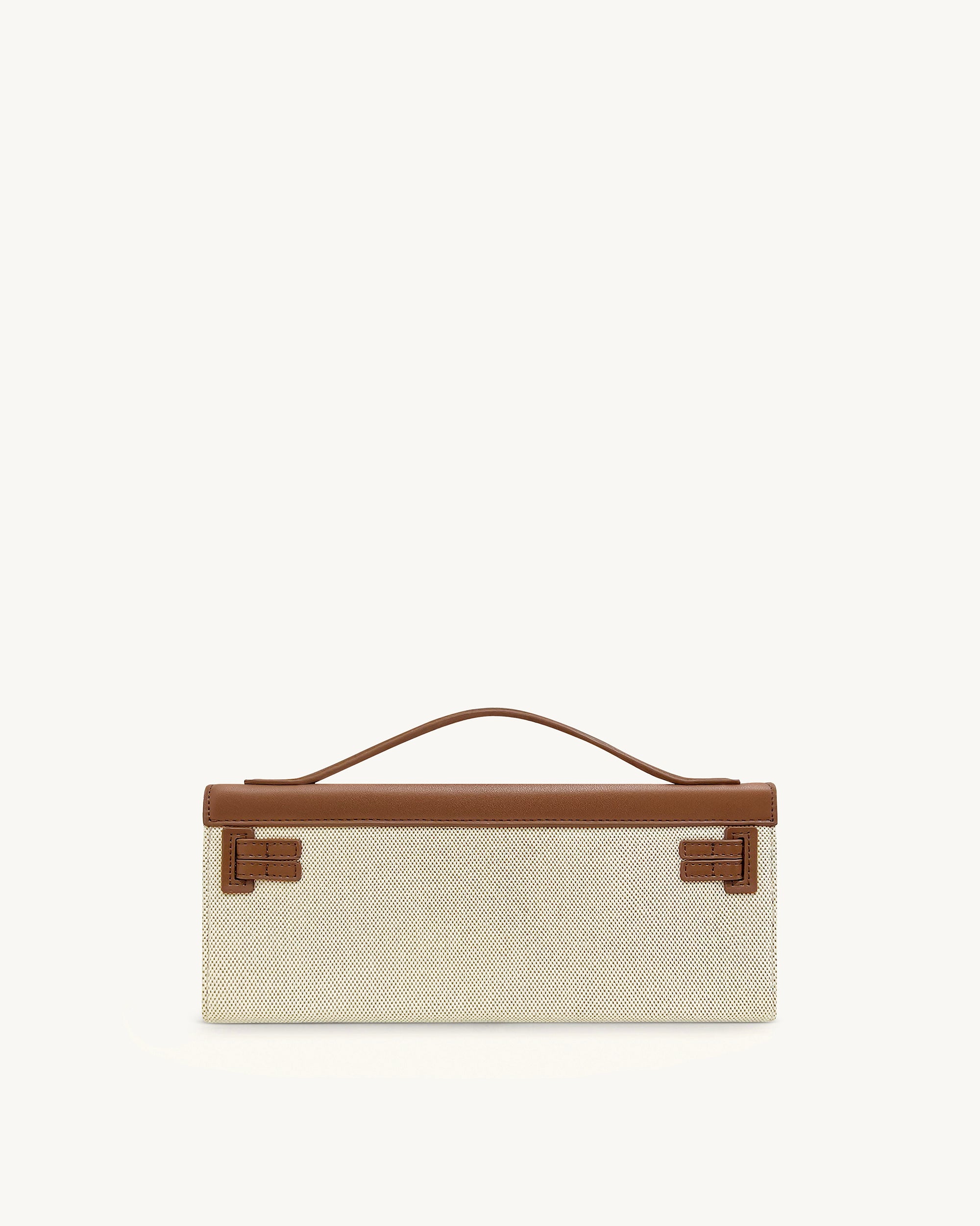 Bria Structured Top Handle Bag - Brown Canvas - Image 3