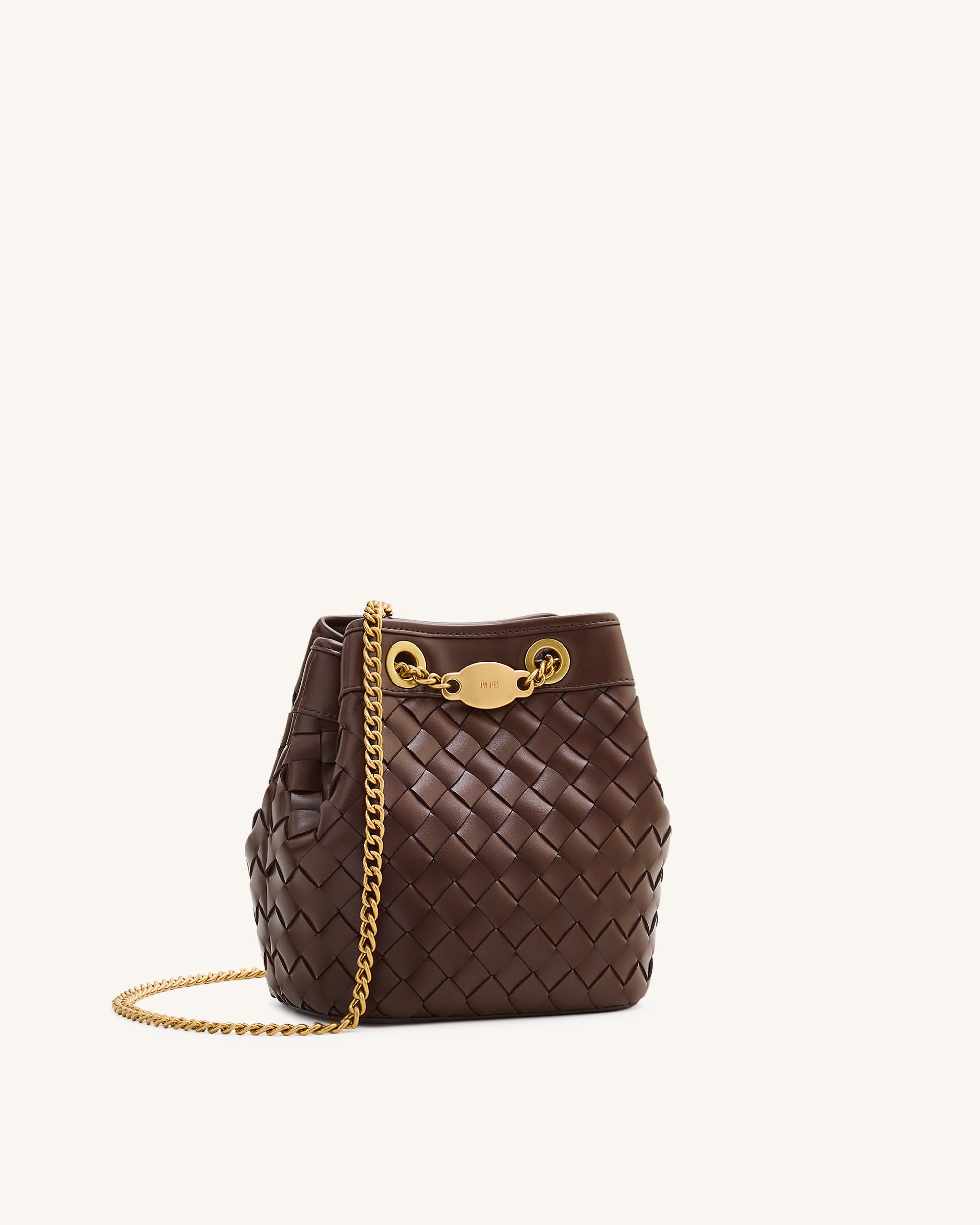 Yara Hand-Woven Bucket Bag - Dark Brown - Image 3