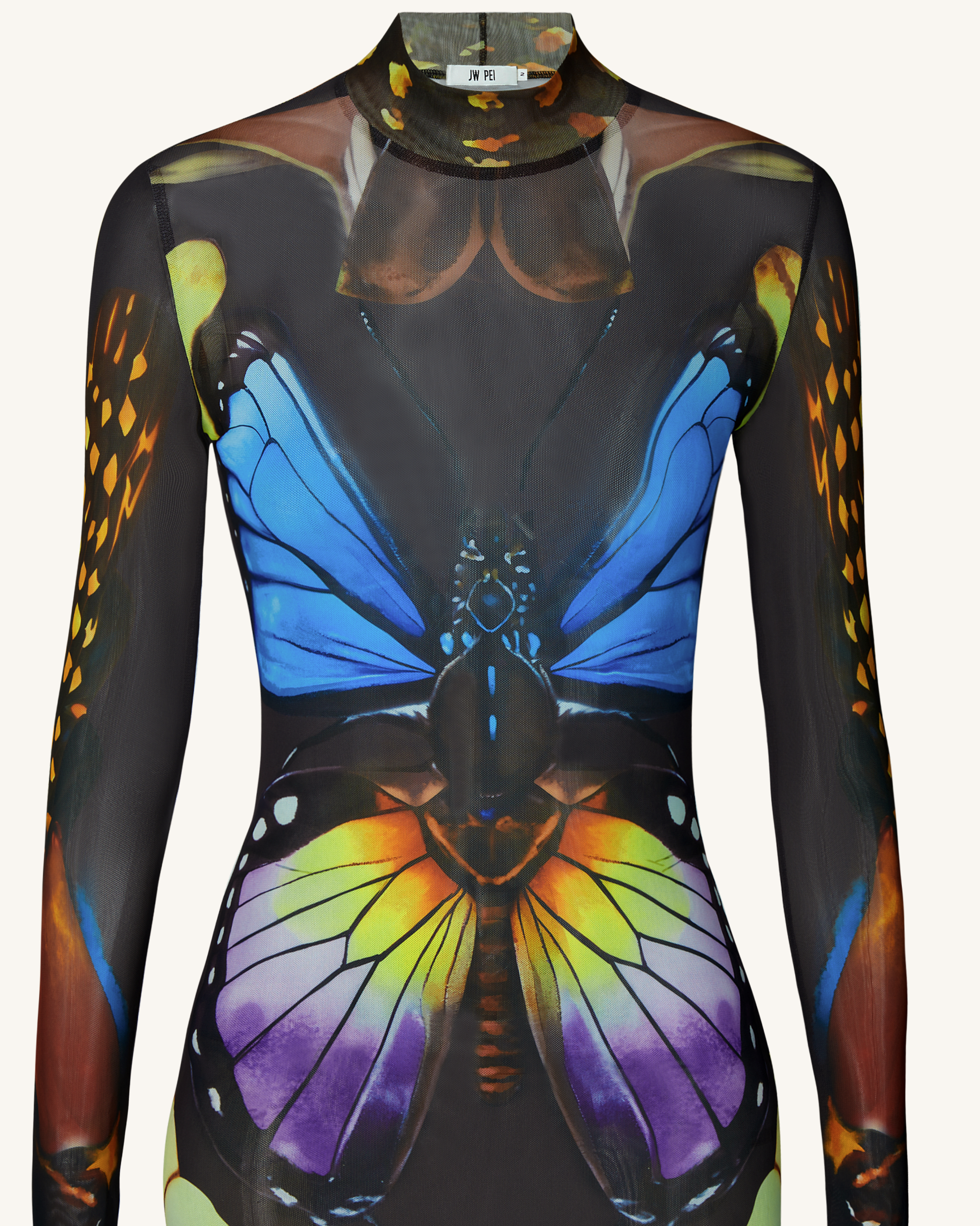 Butterfly Mesh Maxi Dress - Multicolor - Image 5