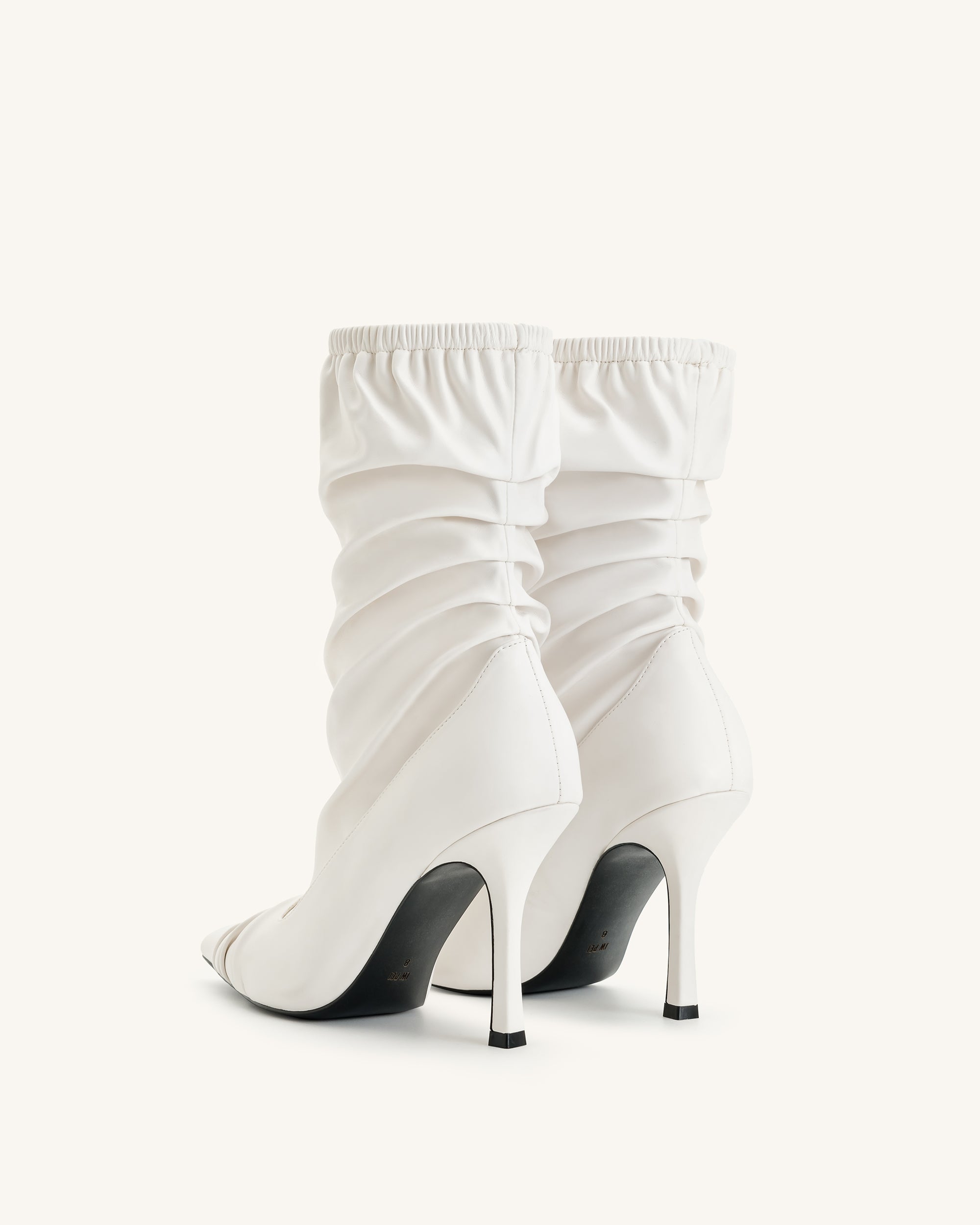Joanne Paneled Detailing leather Ankle Boots - White - Image 5