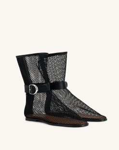 Alternative view of Sophia Mesh Boots - Black