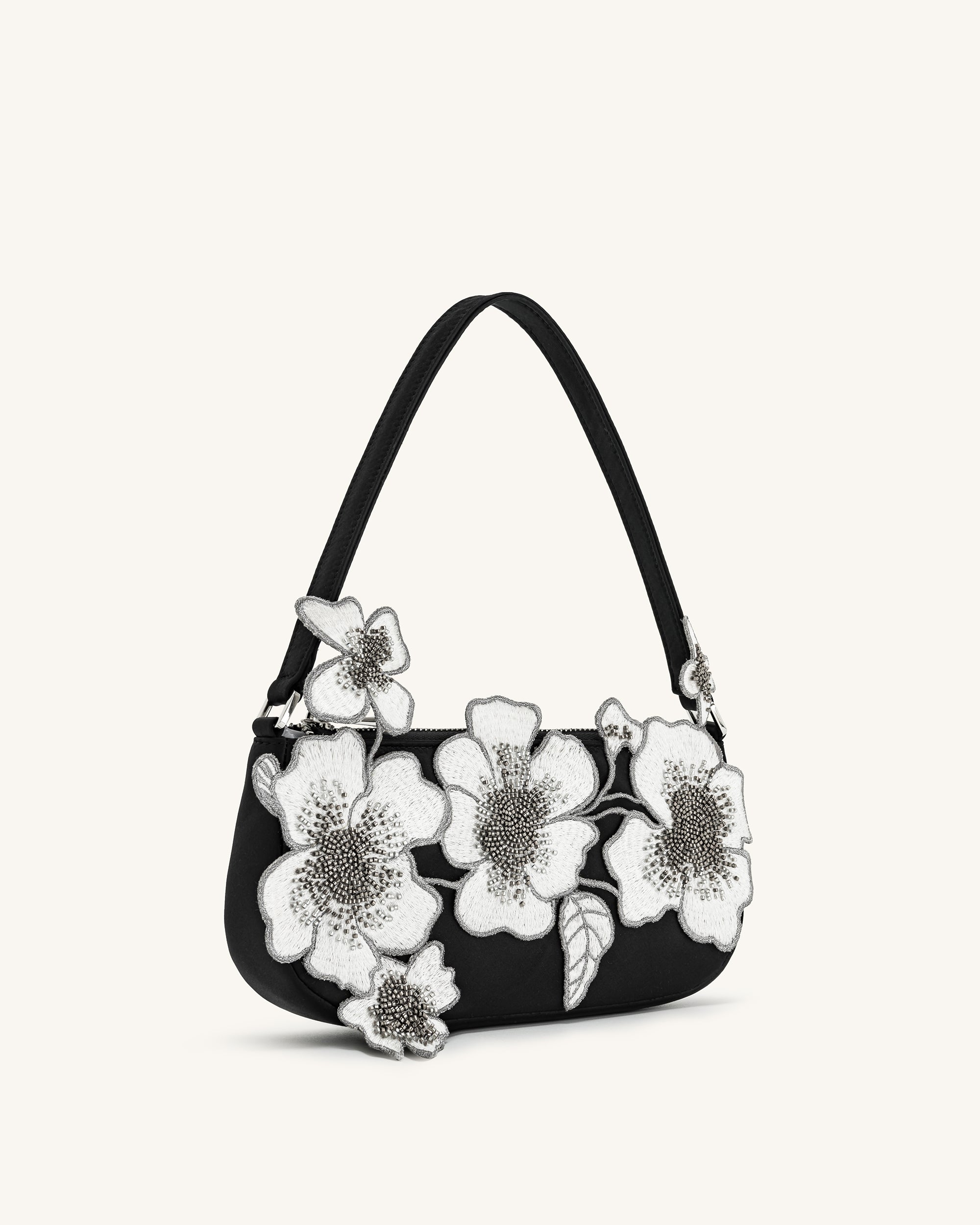 Leona Bead Embellished Shoulder Bag - Black - Image 2