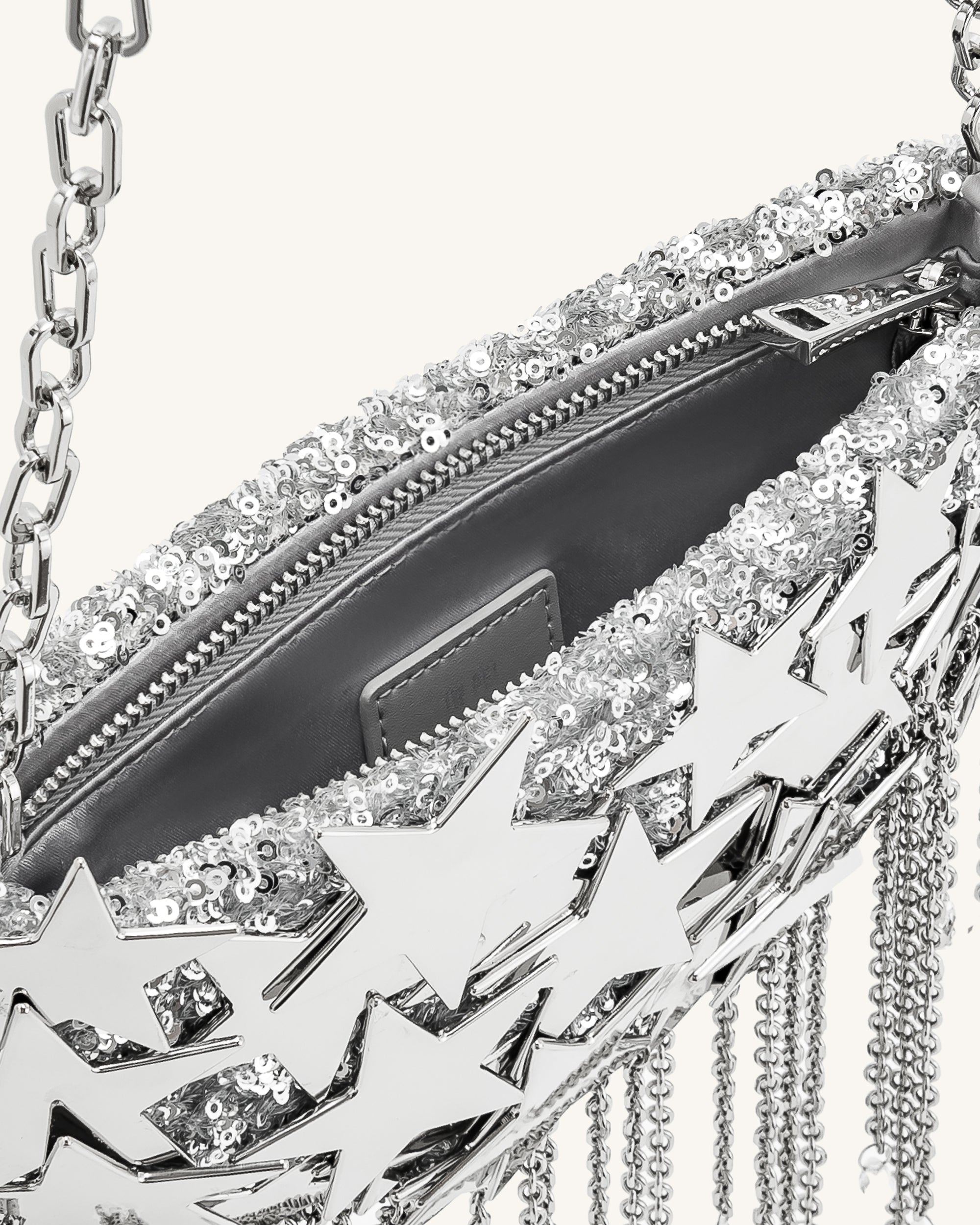 Anika Star-Embellished Chain Bag - Silver - Image 4