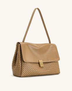 Alternative view of Hilary Woven Shoulder Bag - Camel