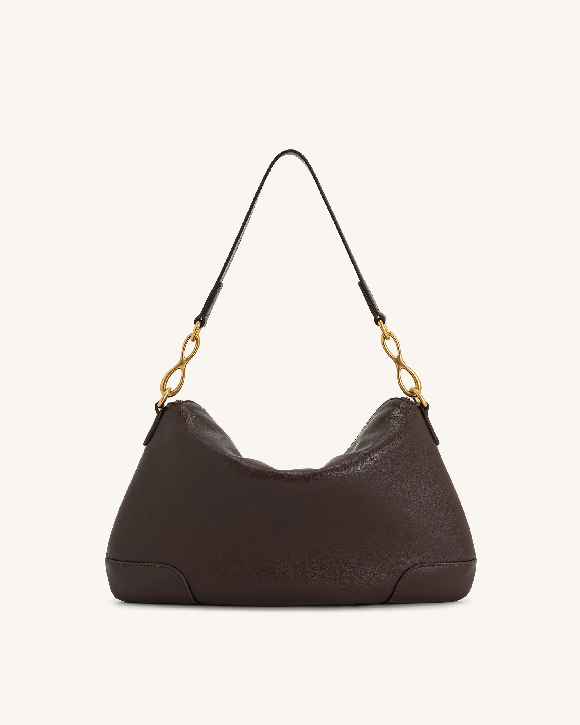 Jayla Metal Pendant Embellished Shoulder Bag - Dark Brown - Image 4
