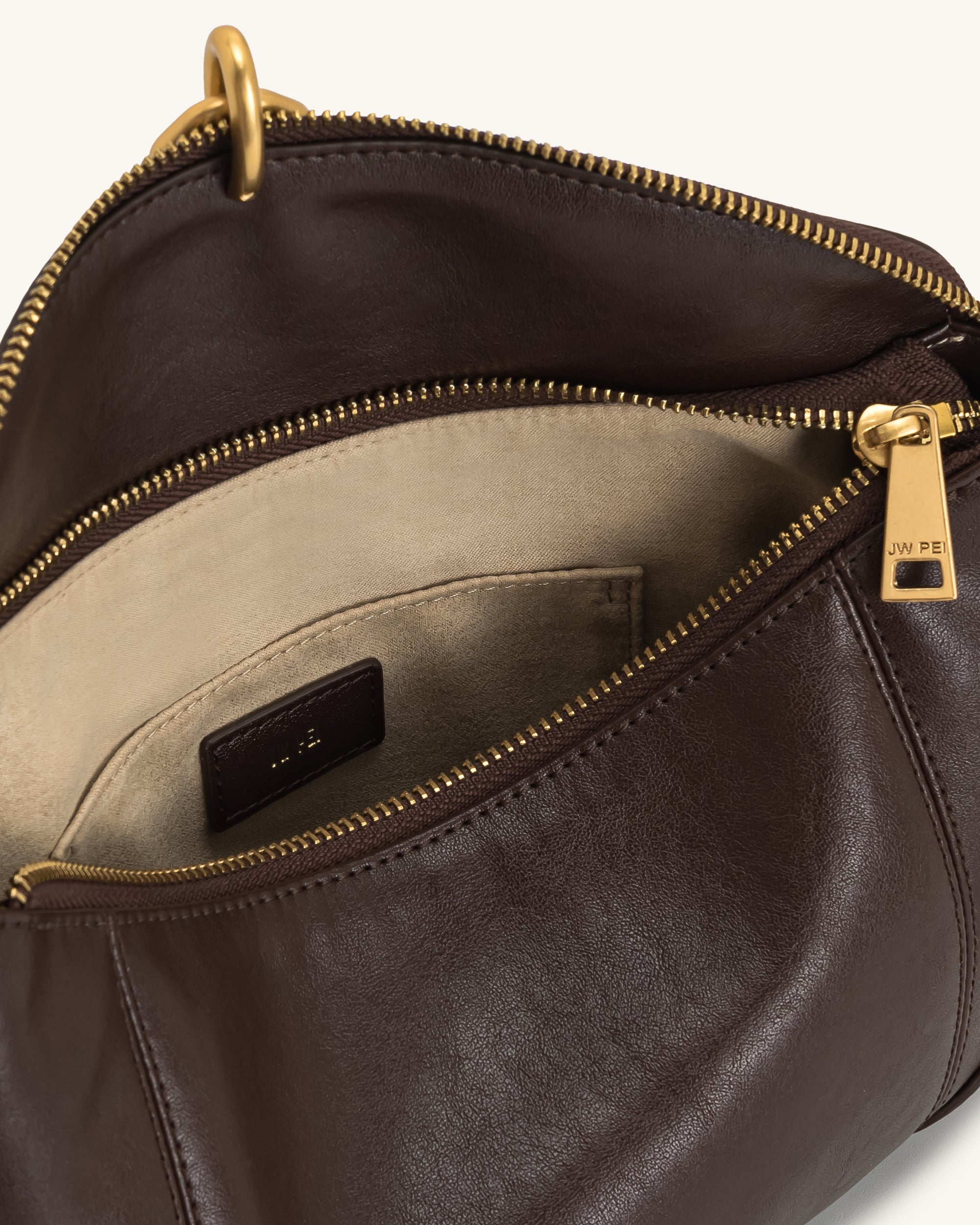Jayla Metal Pendant Embellished Shoulder Bag - Dark Brown - Image 5