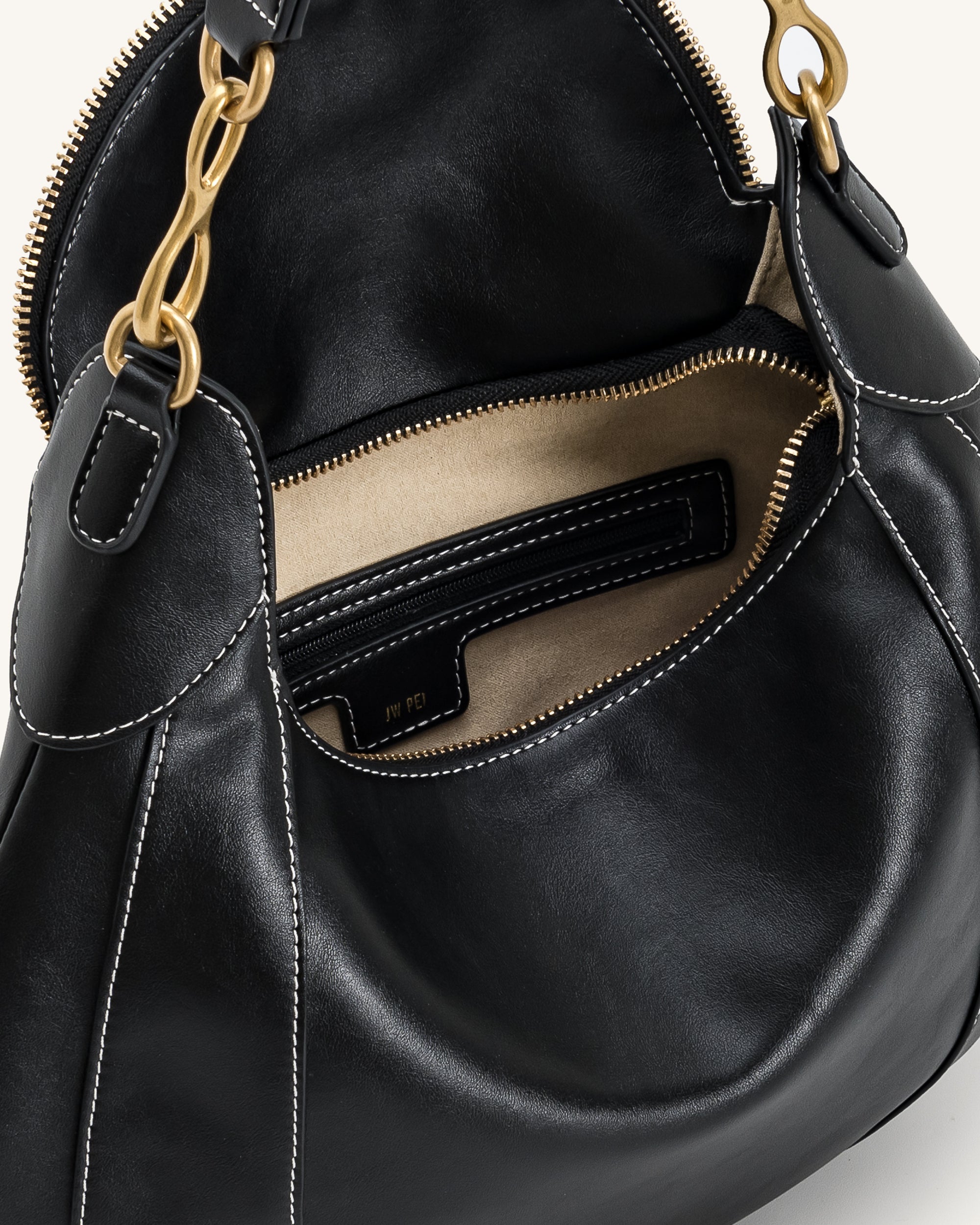Daria Metal Pendant Embellished Shoulder Bag - Black - Image 5
