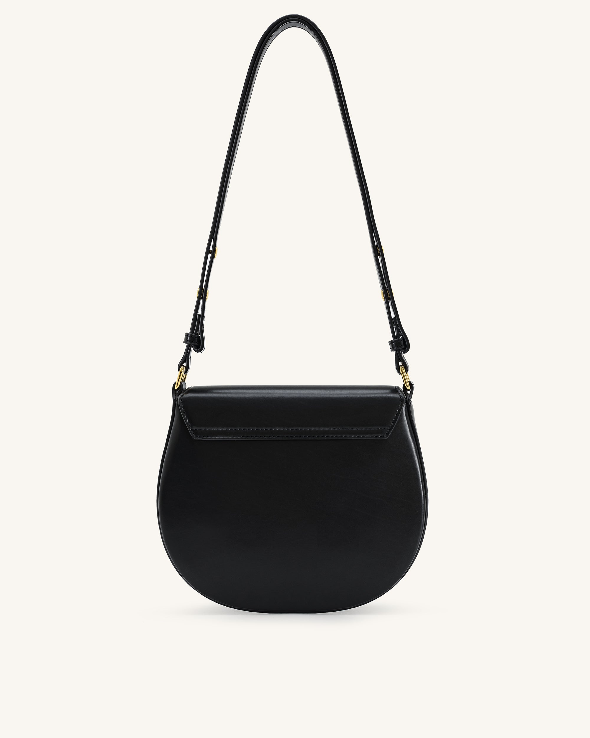 Diana Ring Flap Saddle Bag - Black - Image 4
