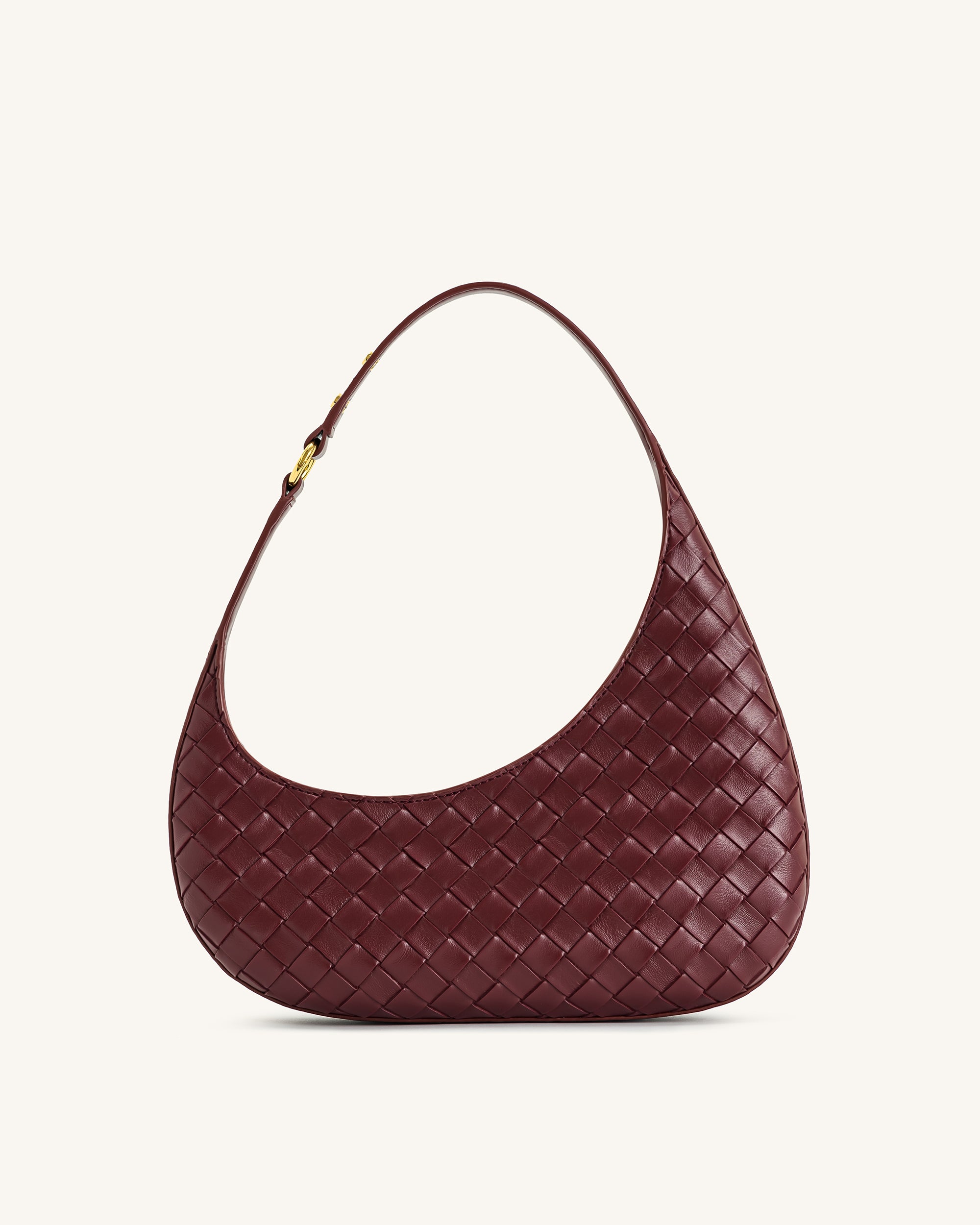 Harlee Weave Texture Shoulder Bag - Burgundy - Image 3