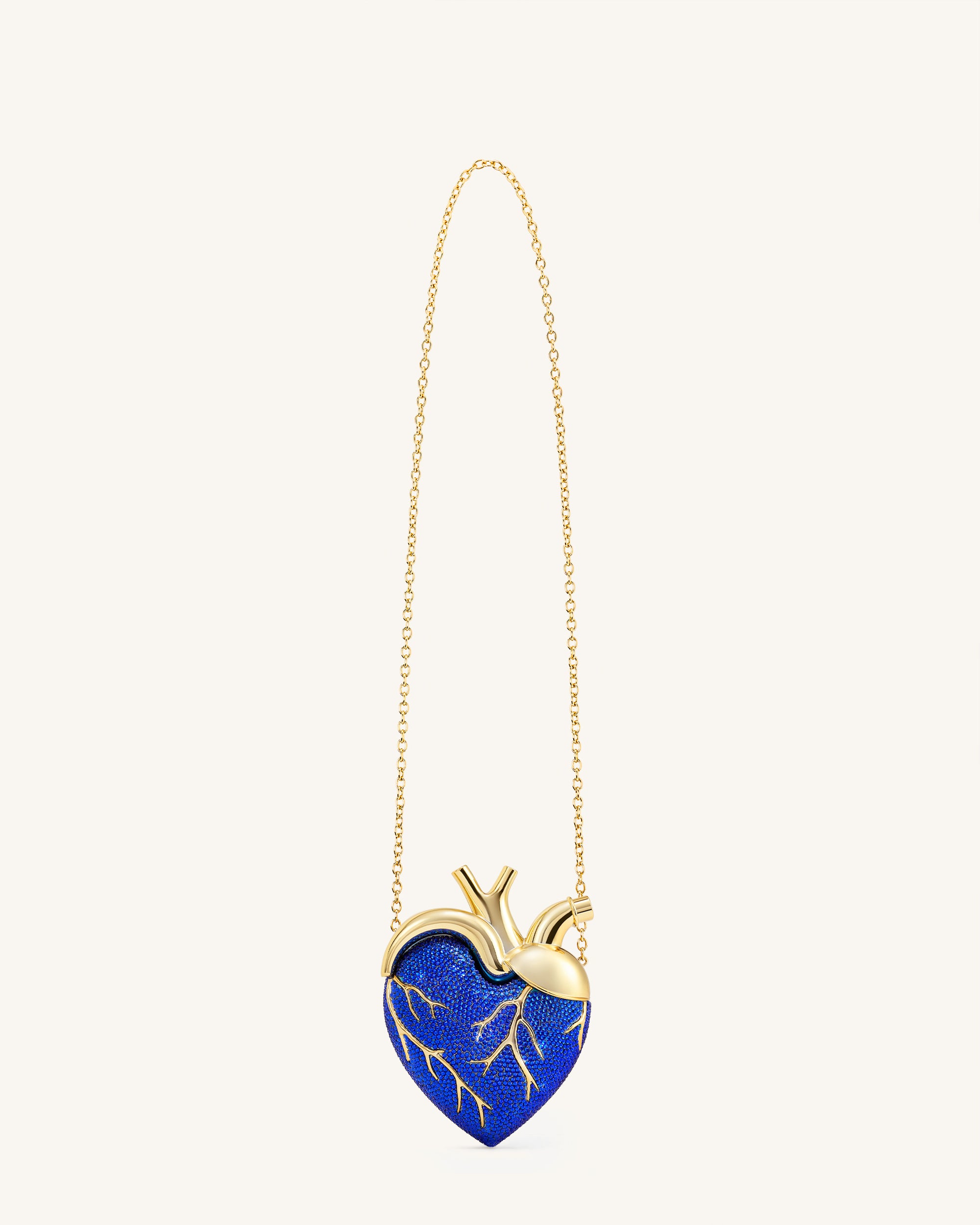 Maren Artificial Crystal Heart Shaped Bag - Cobalt Blue - Image 2