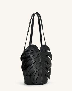 Alternative view of Cecelia Leaf Shape Shoulder Bag - Black