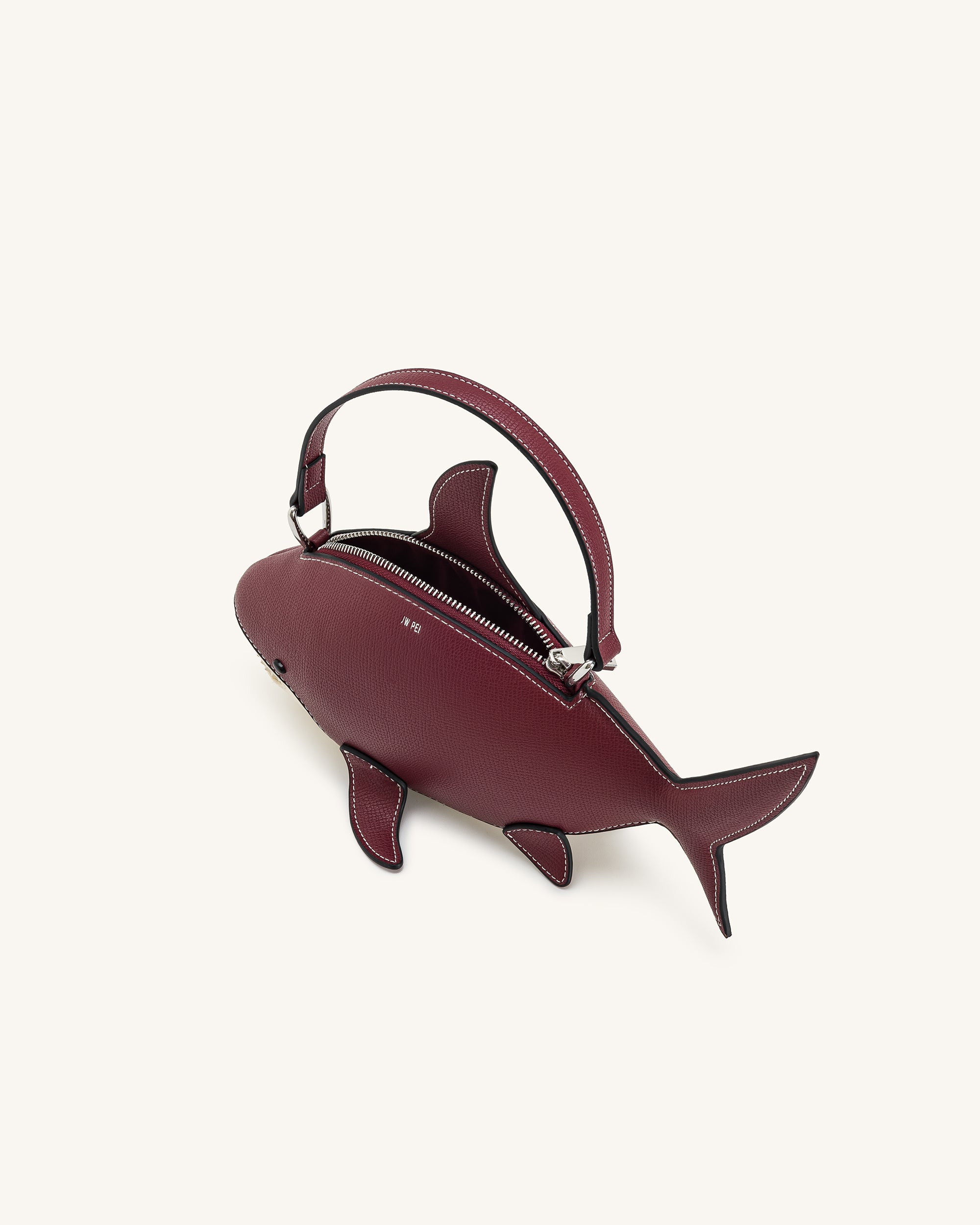 Nerys Shark Look Top Handle Bag - Burgundy - Image 4