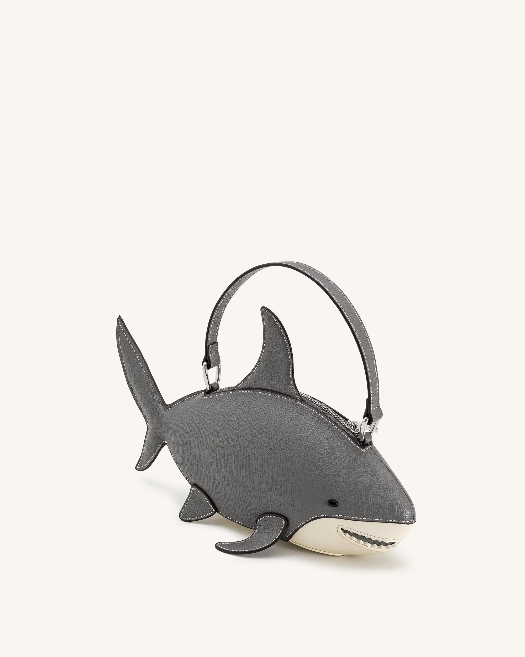 Nerys Shark Look Top Handle Bag - Grey - Image 3