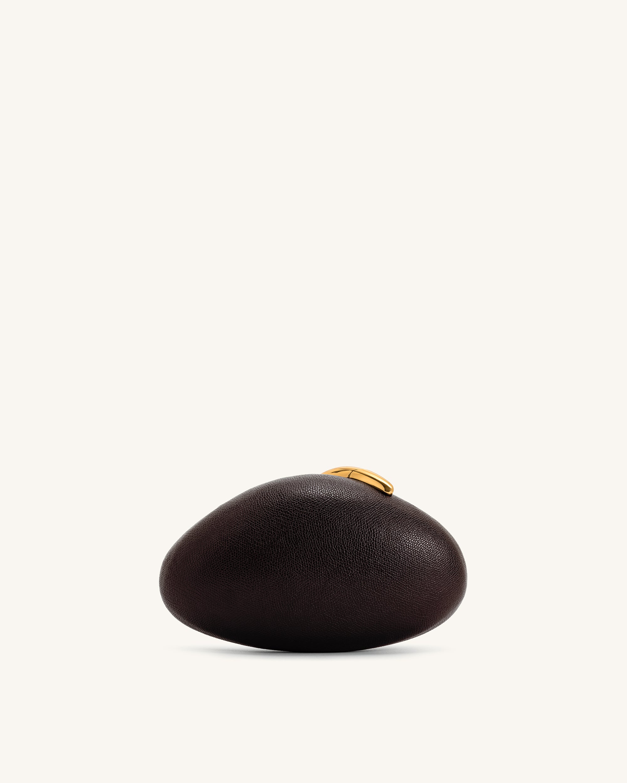 Kaya Irregular Oval Clutch - Dark Brown - Image 3