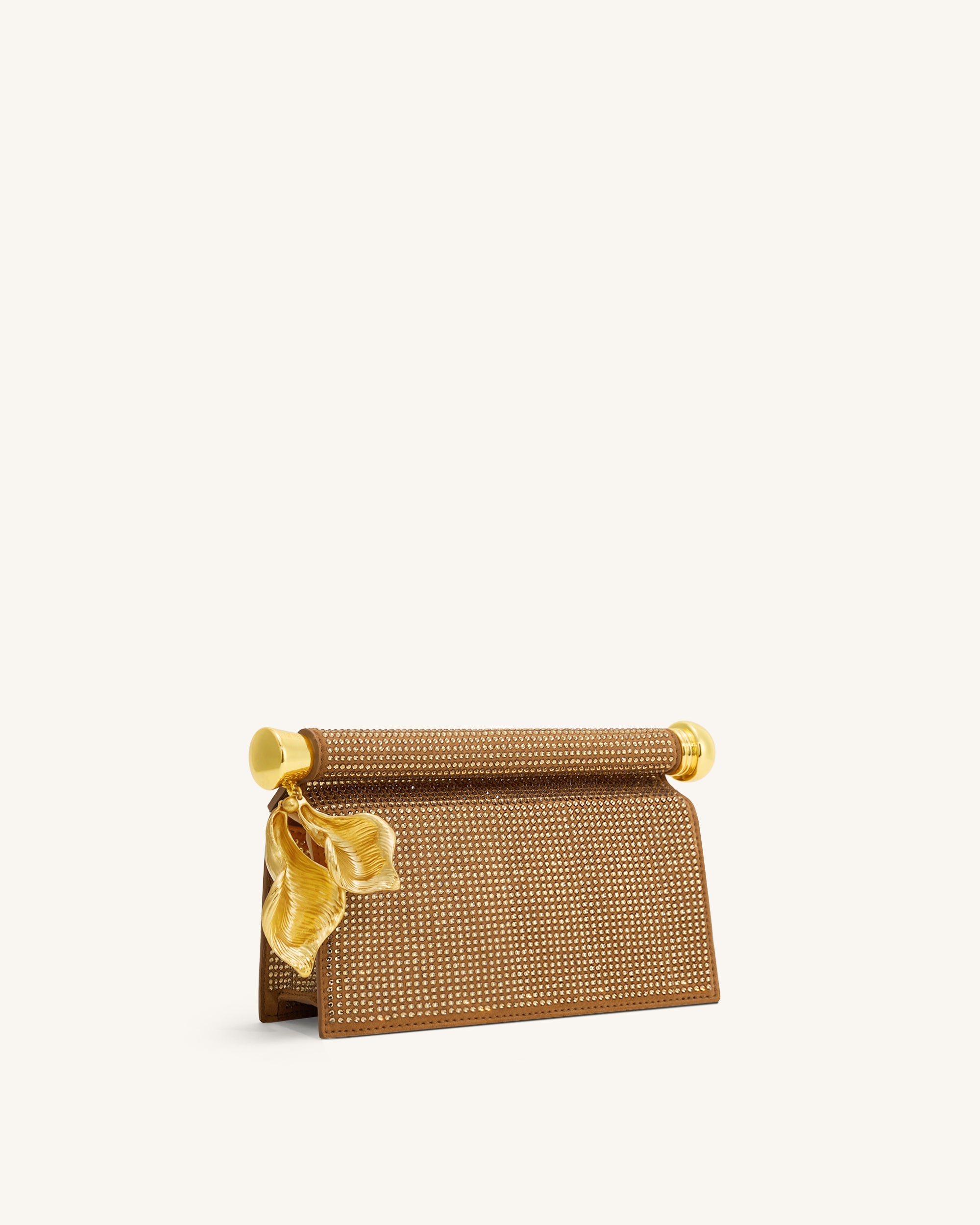 Holly Artificial Crystal Metal Pendant Embellished Clutch - Champagne - Image 2
