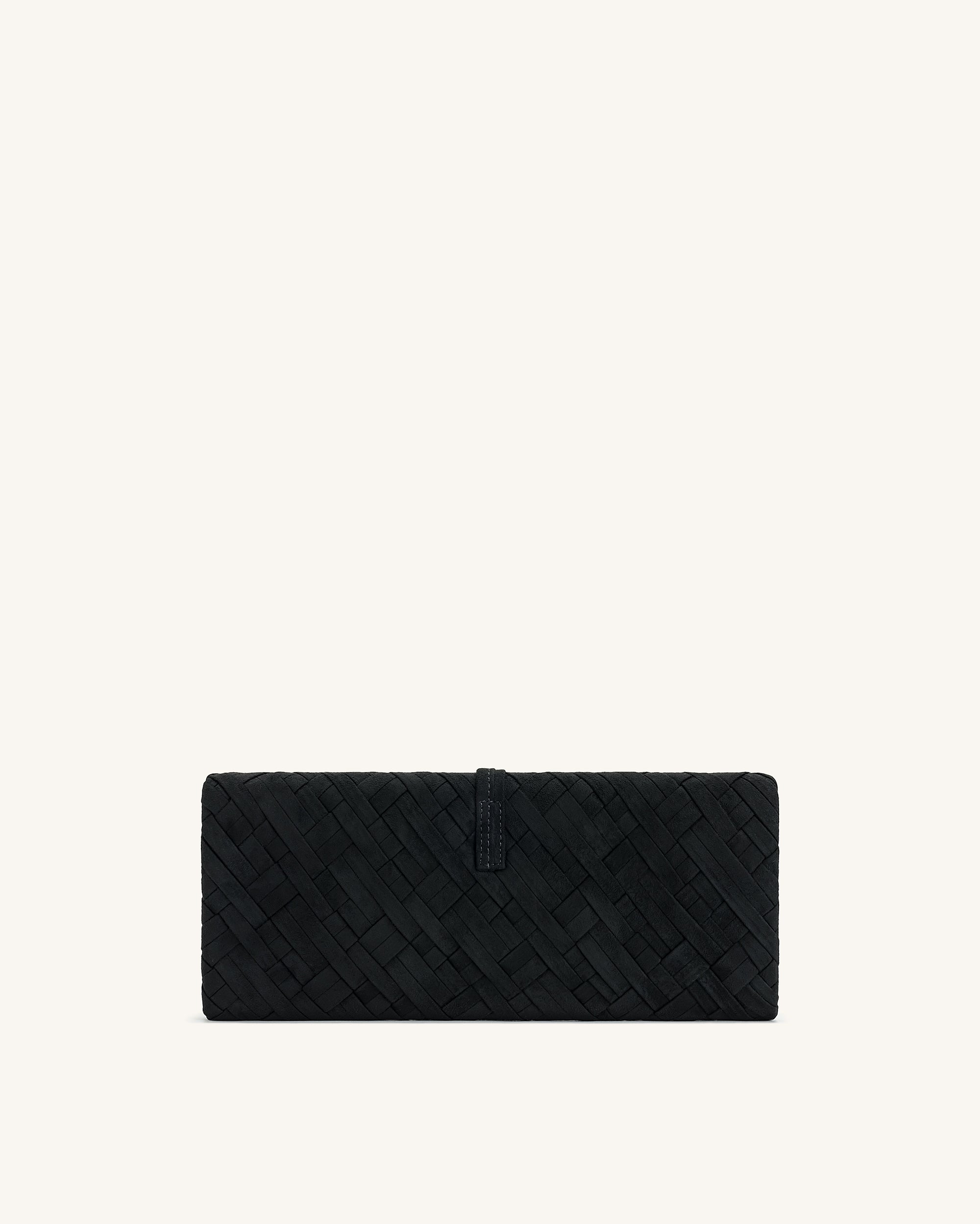 Zaria Woven Clutch - Black - Image 3