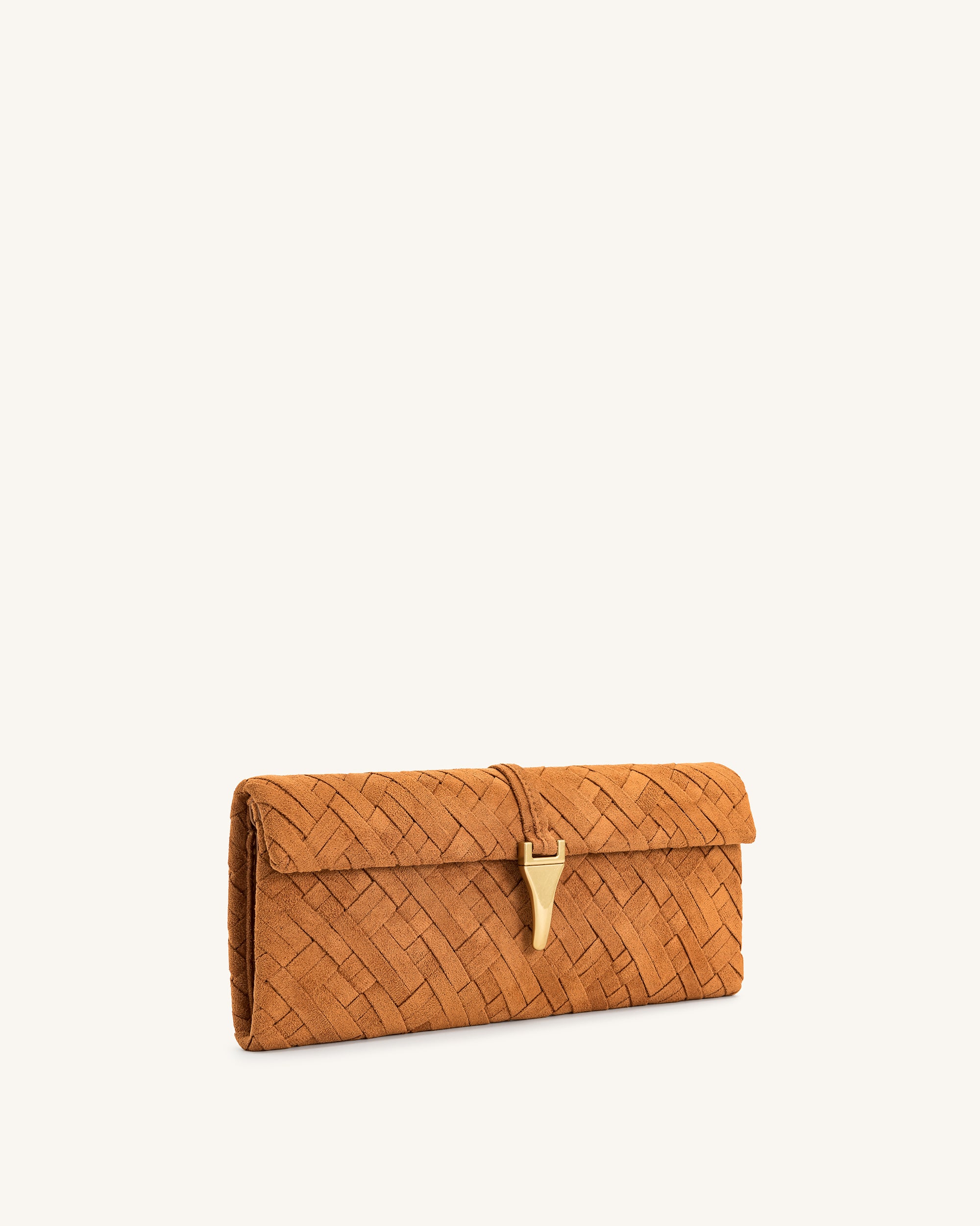 Zaria Woven Clutch - Brown - Image 2