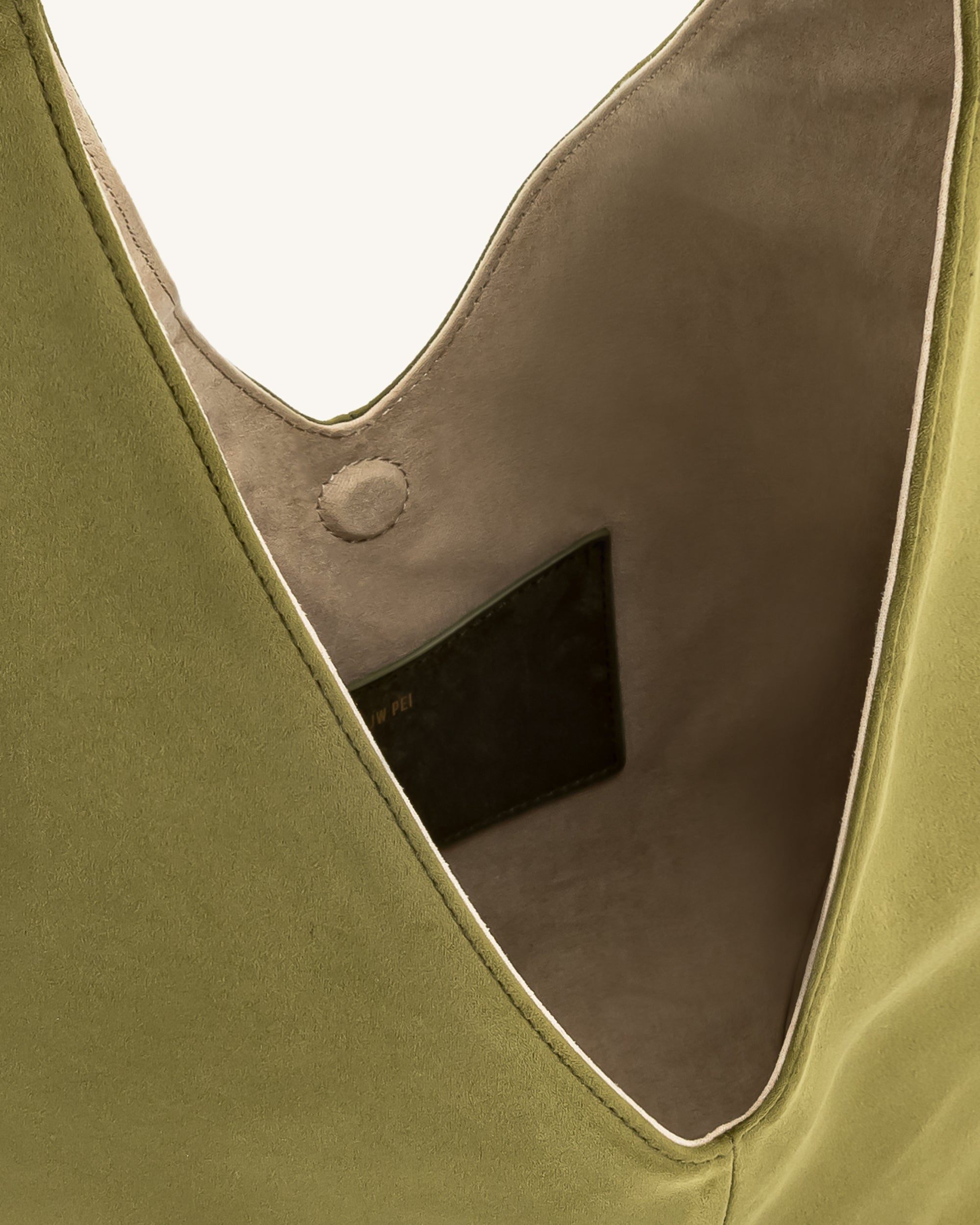 Dara Faux Suede Hobo Bag - Dark Olive - Image 4