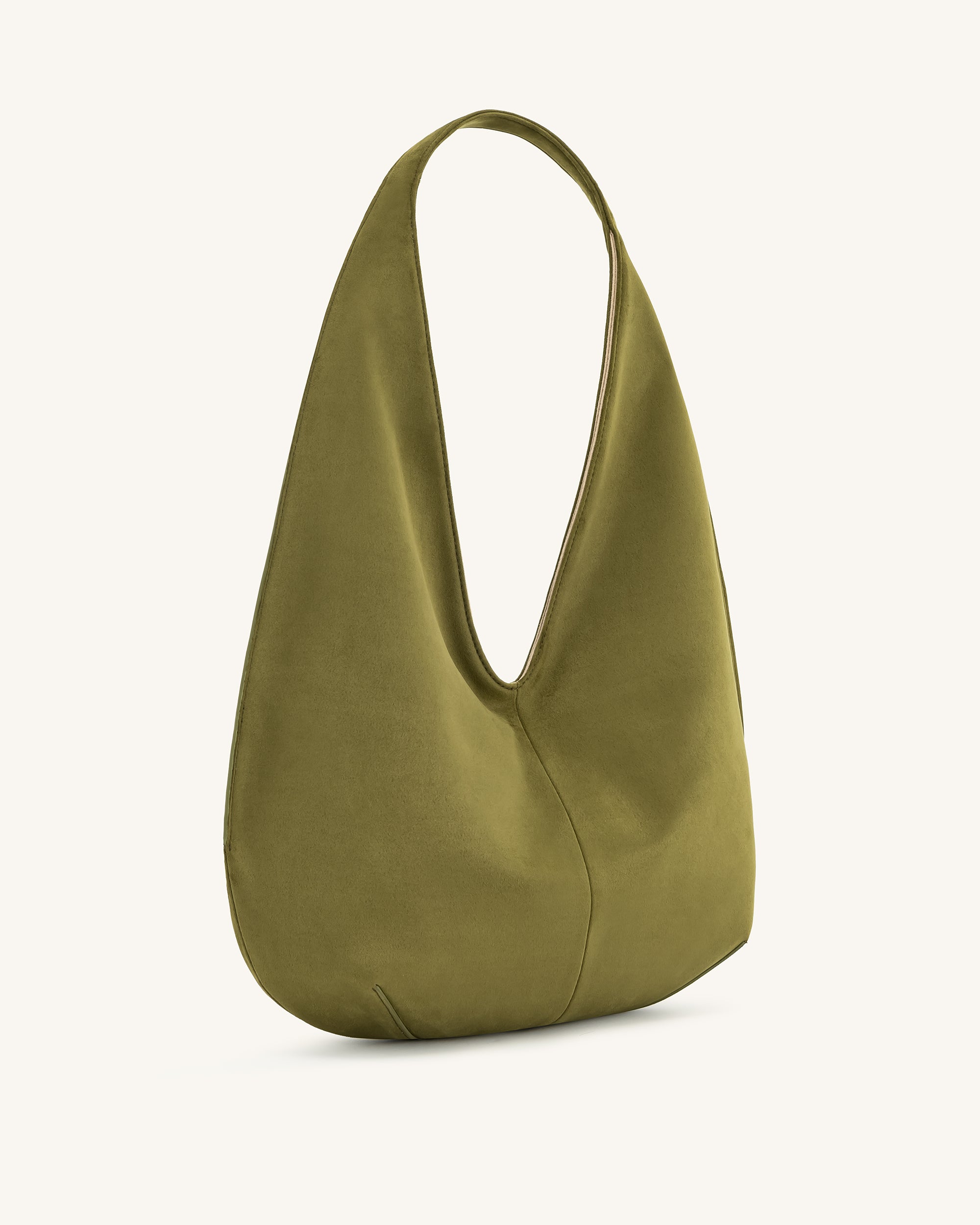 Dara Faux Suede Hobo Bag - Dark Olive - Image 2