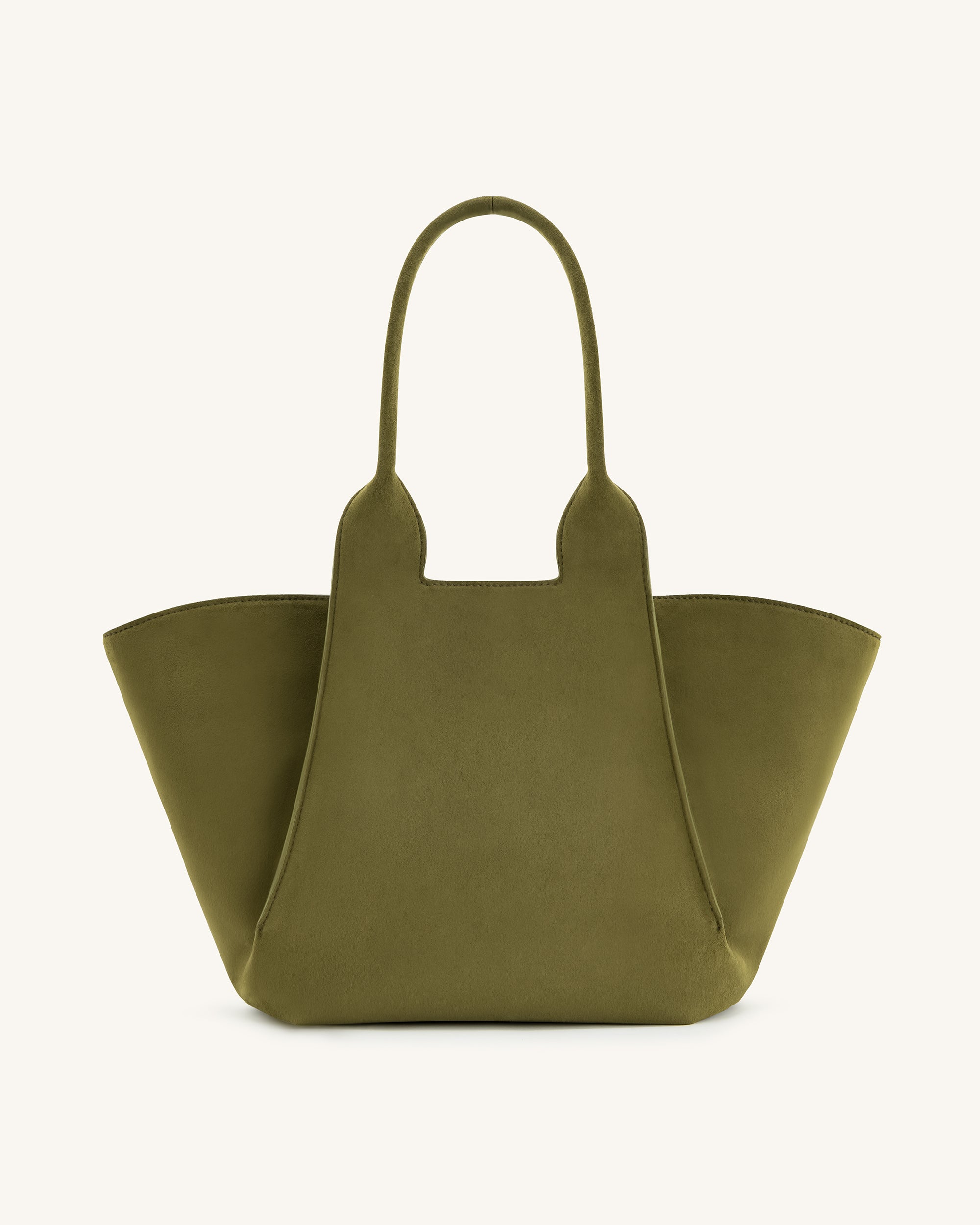 Cara Faux Suede Tote Bag - Dark Olive - Image 3