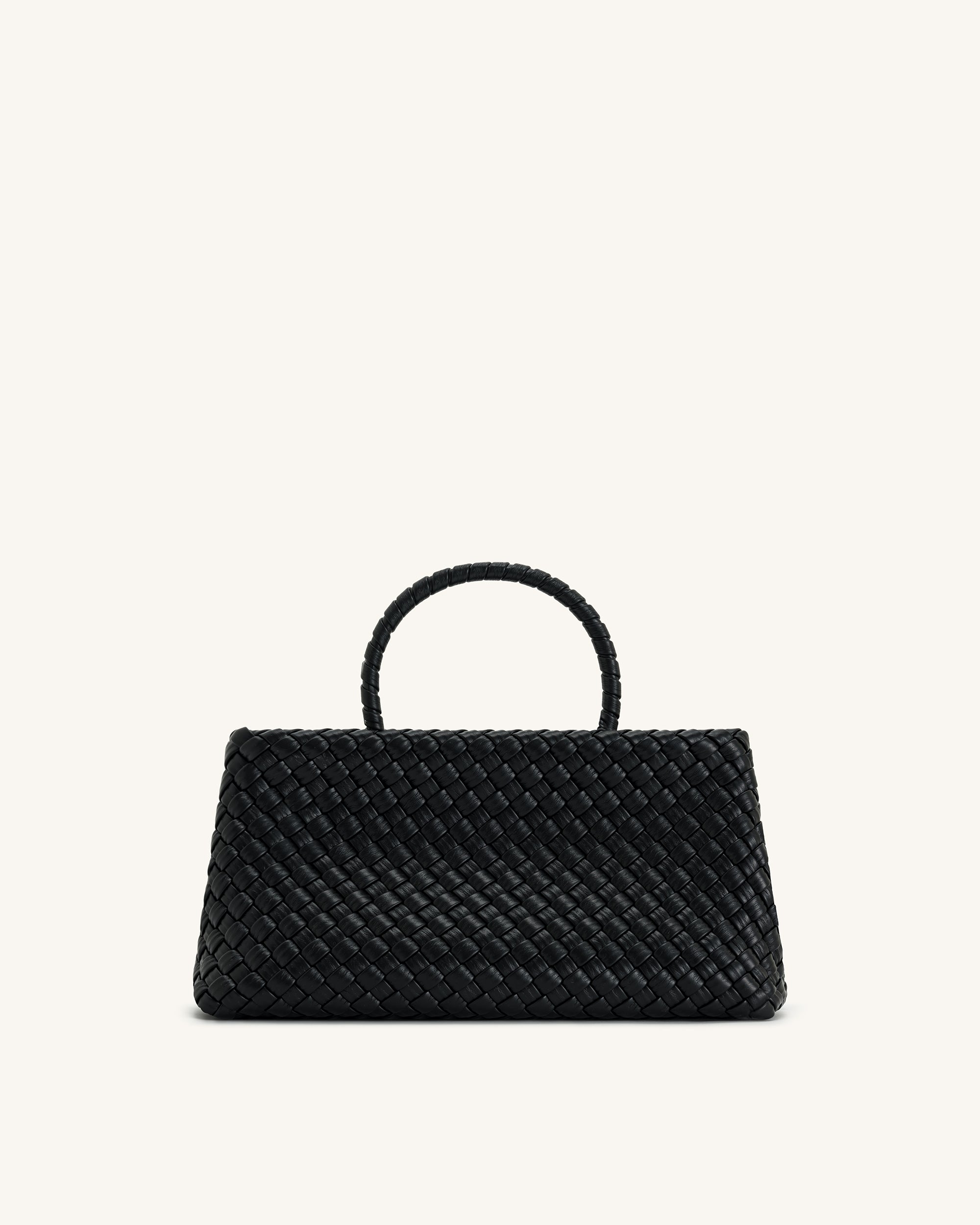 Elora Woven Tote Bag - Black - Image 3
