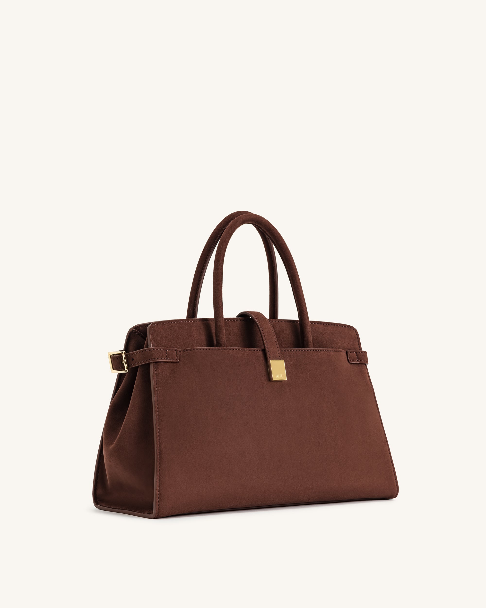 Saige Faux Suede Tote Bag - Brown - Image 2