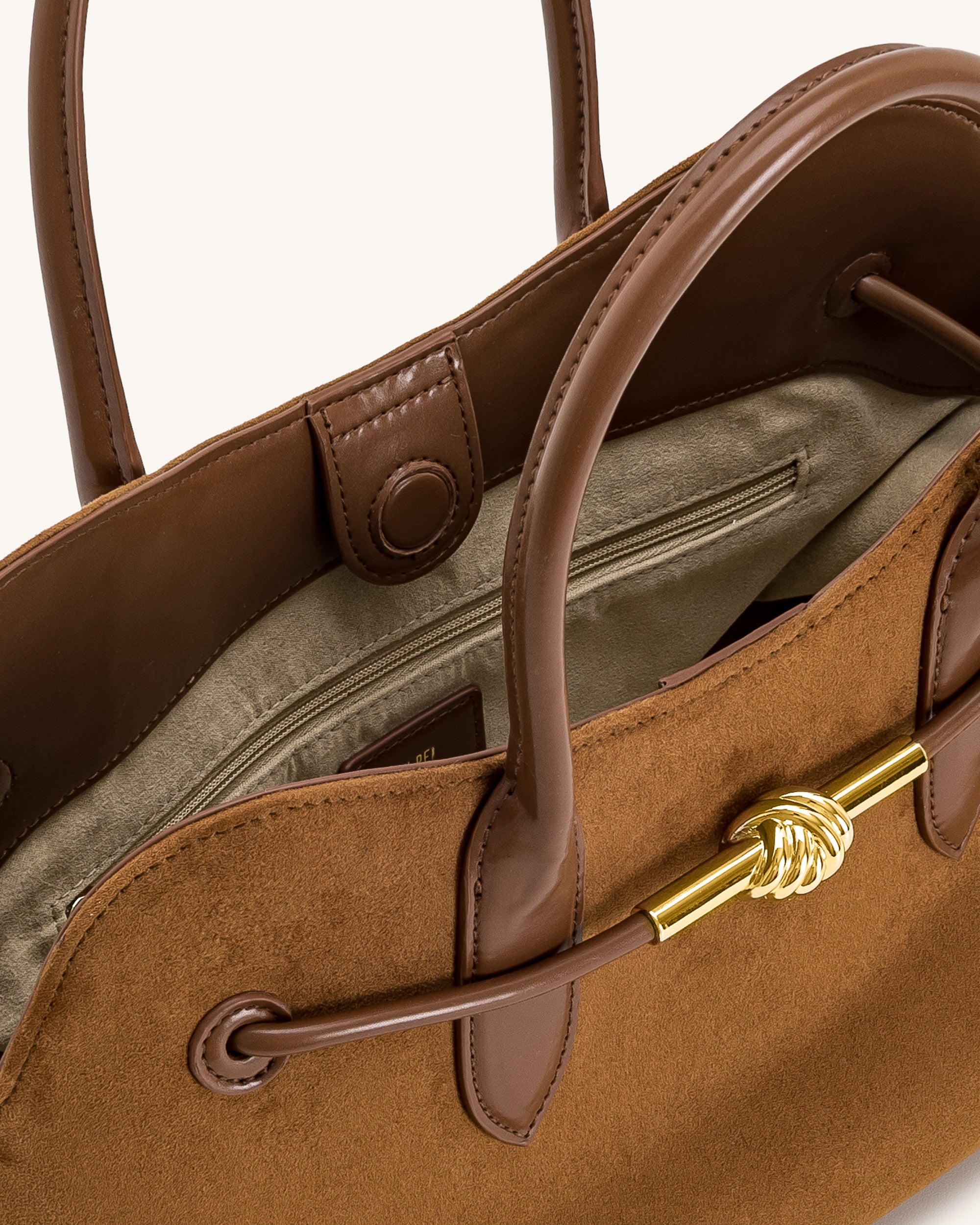 Adele Metal Rope Knot Tote Bag - Caramel Brown - Image 5