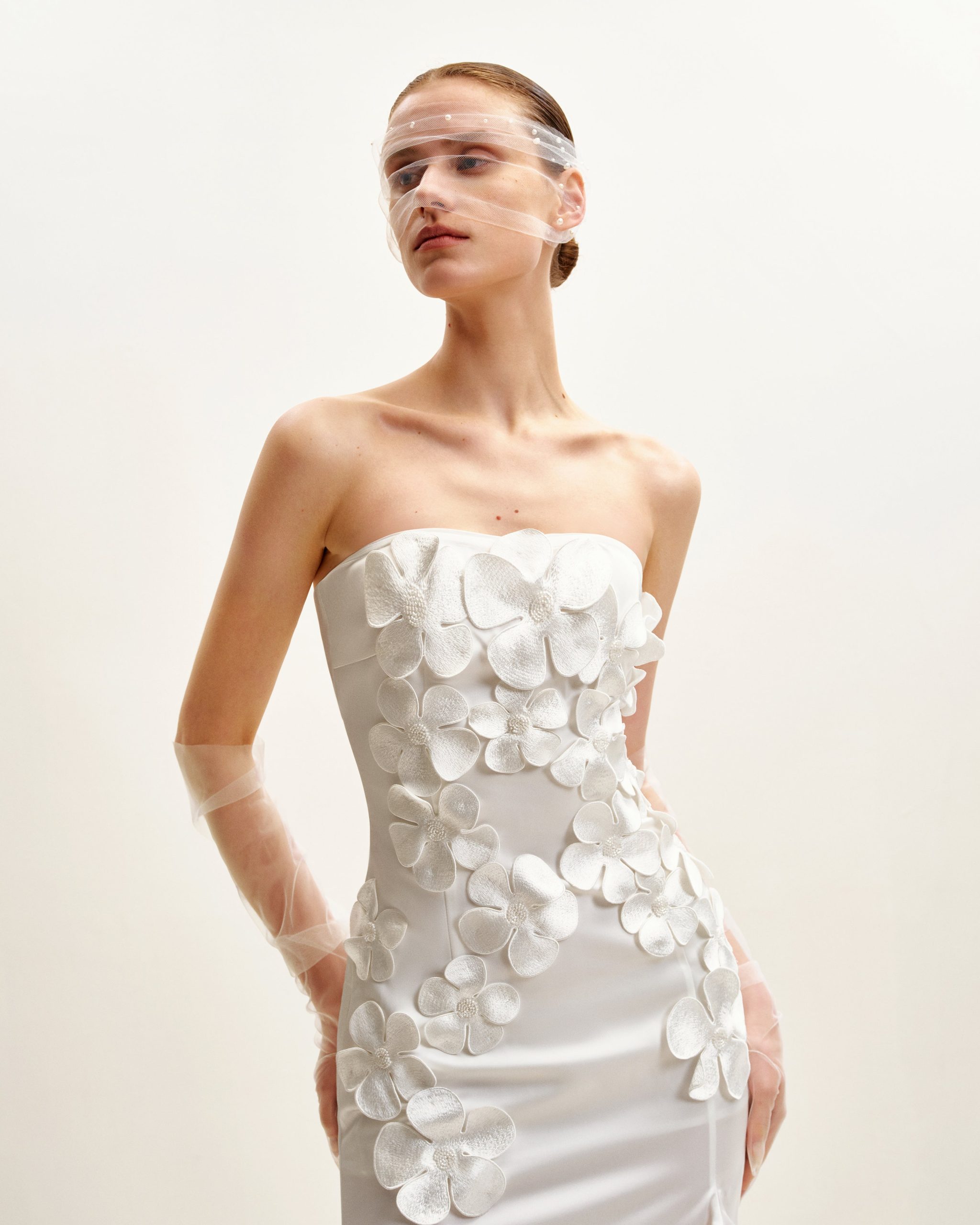 Floral Embroidered Long Dress - White - Image 3