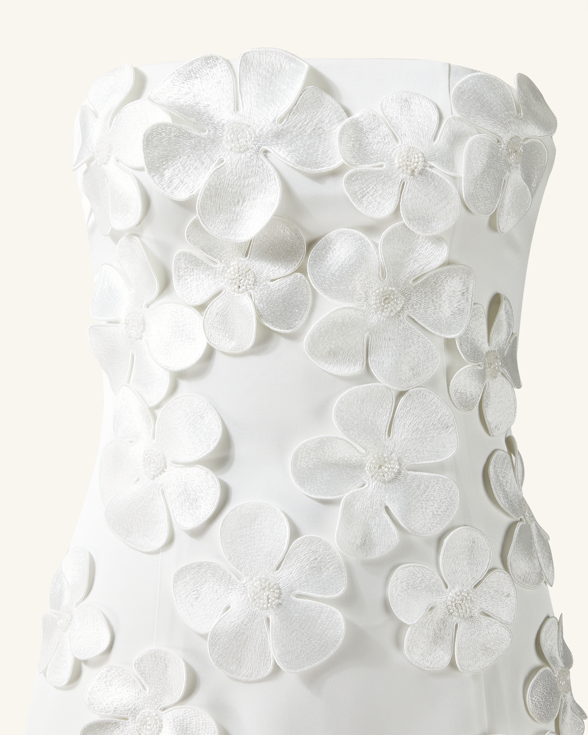 Floral Embroidered Long Dress - White - Image 6